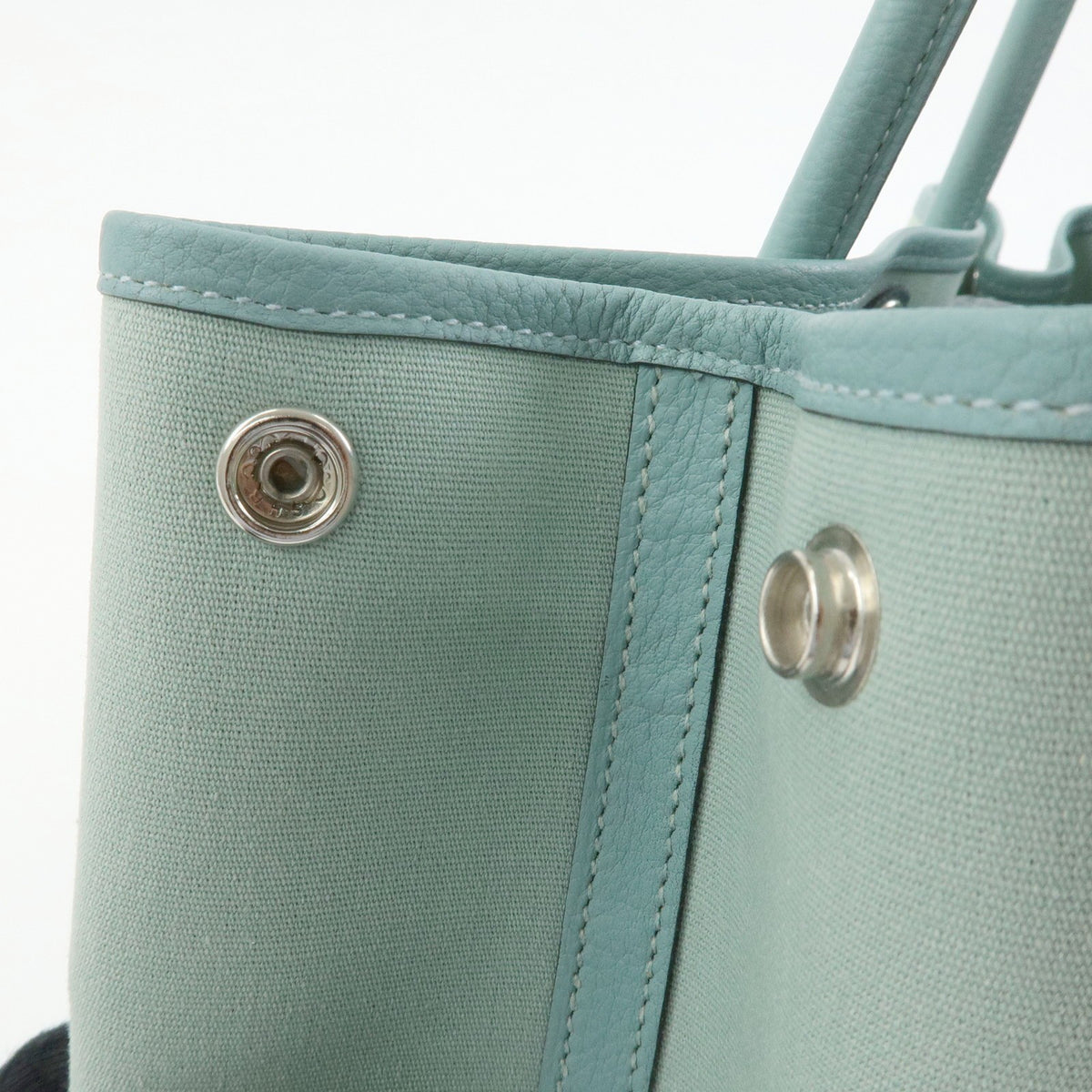 Hermes Garden Party Toile And Leather Green Canvas Tote Bag Bag (Pre-Owned)