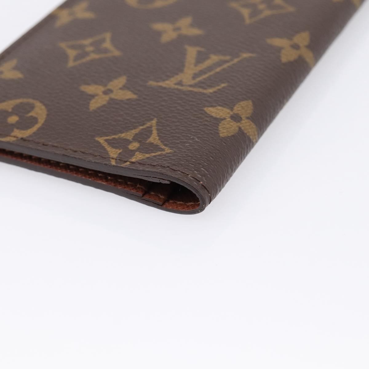 Louis Vuitton Porte Valeurs Checkbook Monogram Canvas Brown Canvas Wallets Accessory (Pre-Owned)