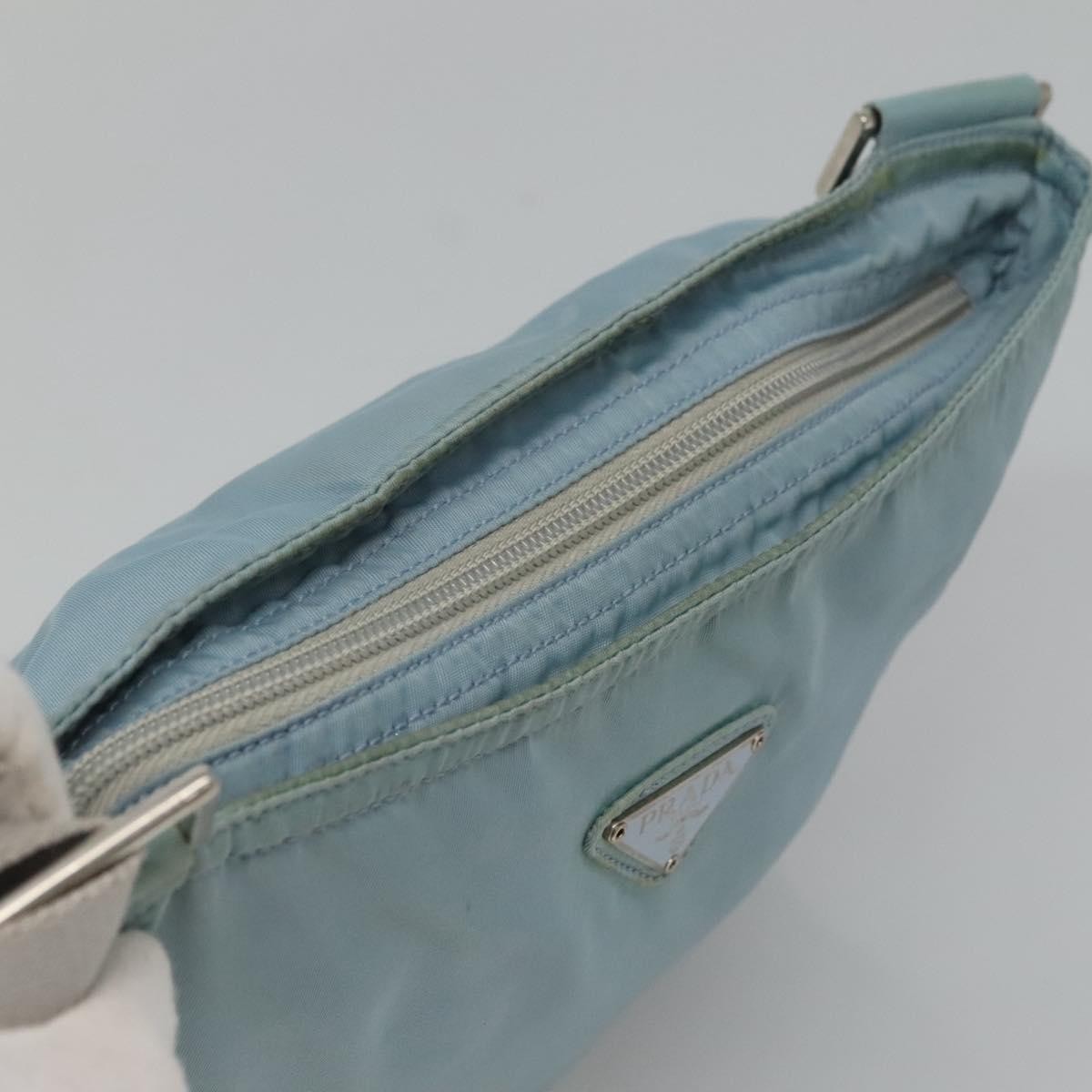 Prada Flat Messenger Tessuto Blue Nylon Shoulder Bag Bag (Pre-Owned)