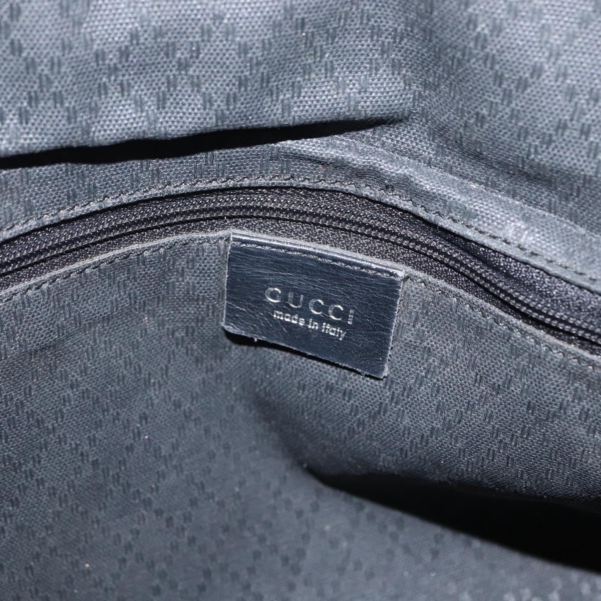 Gucci Vintage Bamboo Handle Nylon Black Nylon Handbag (Pre-Owned)