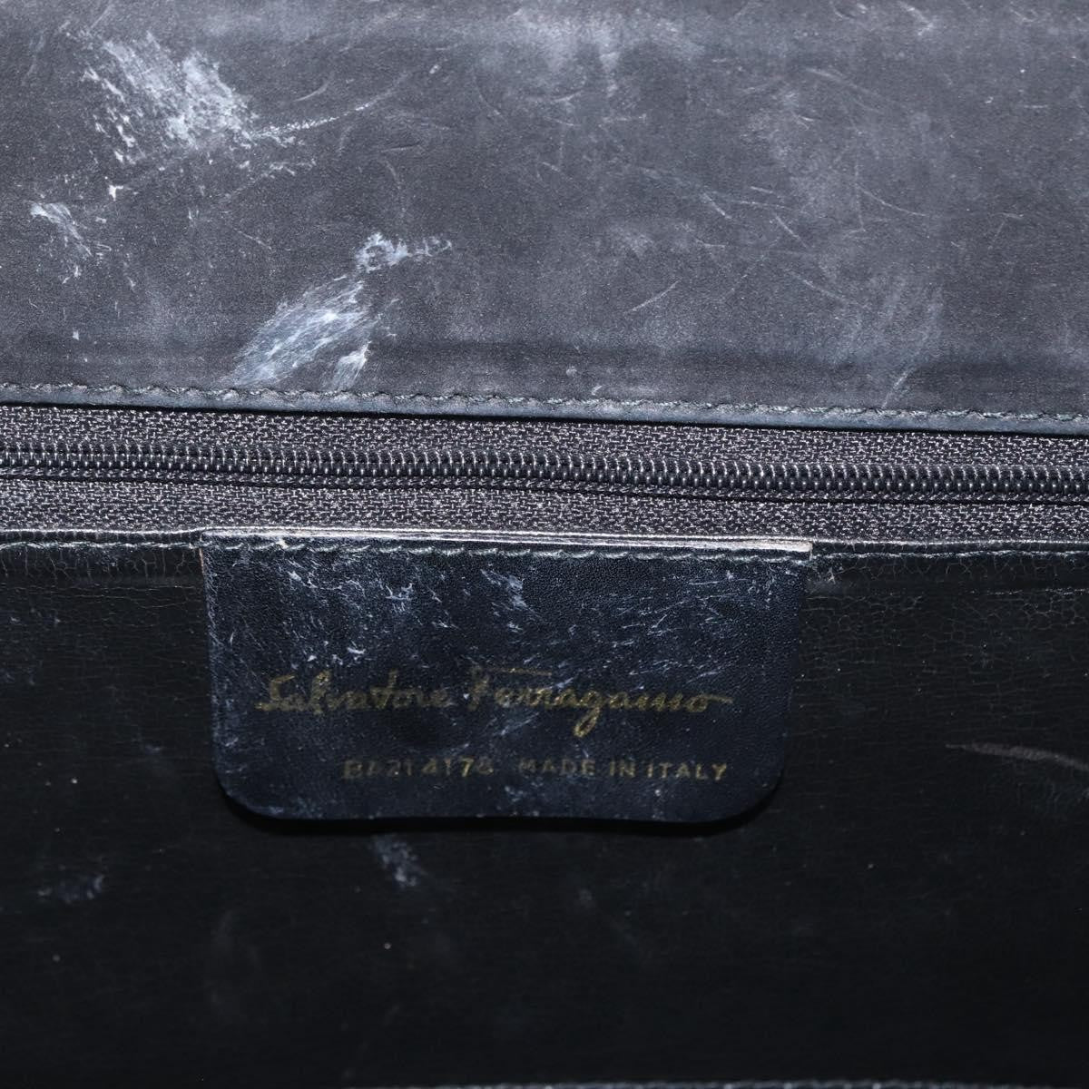 Salvatore Ferragamo Convertible Vara Bow Suede Black Suede Handbag (Pre-Owned)