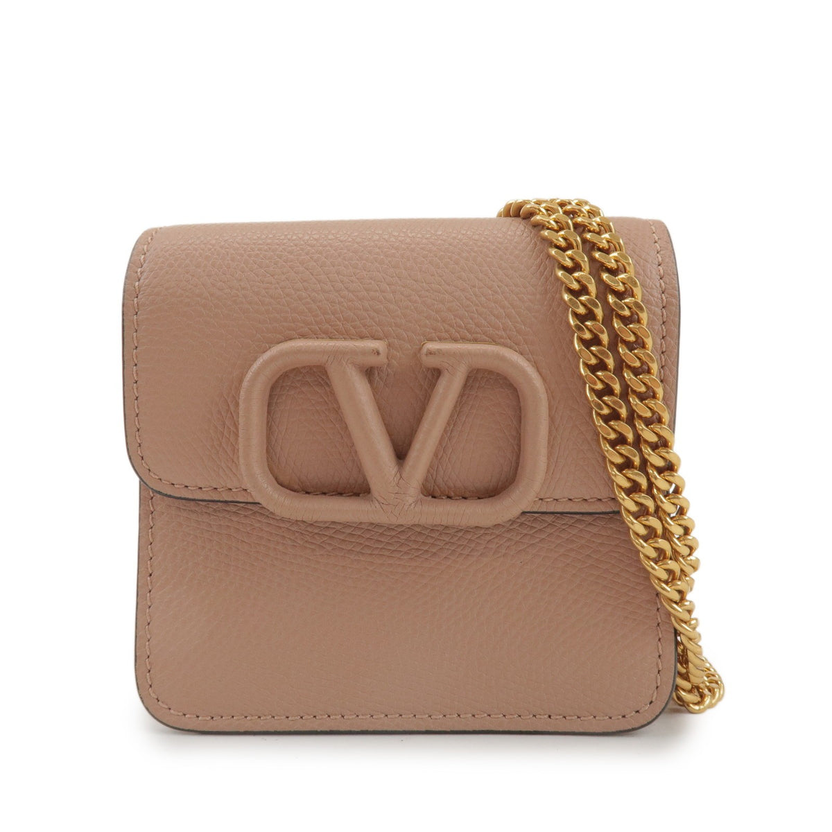 Valentino Garavani Vsling Leather Pink Leather Shoulder Bag Bag (Pre-Owned)