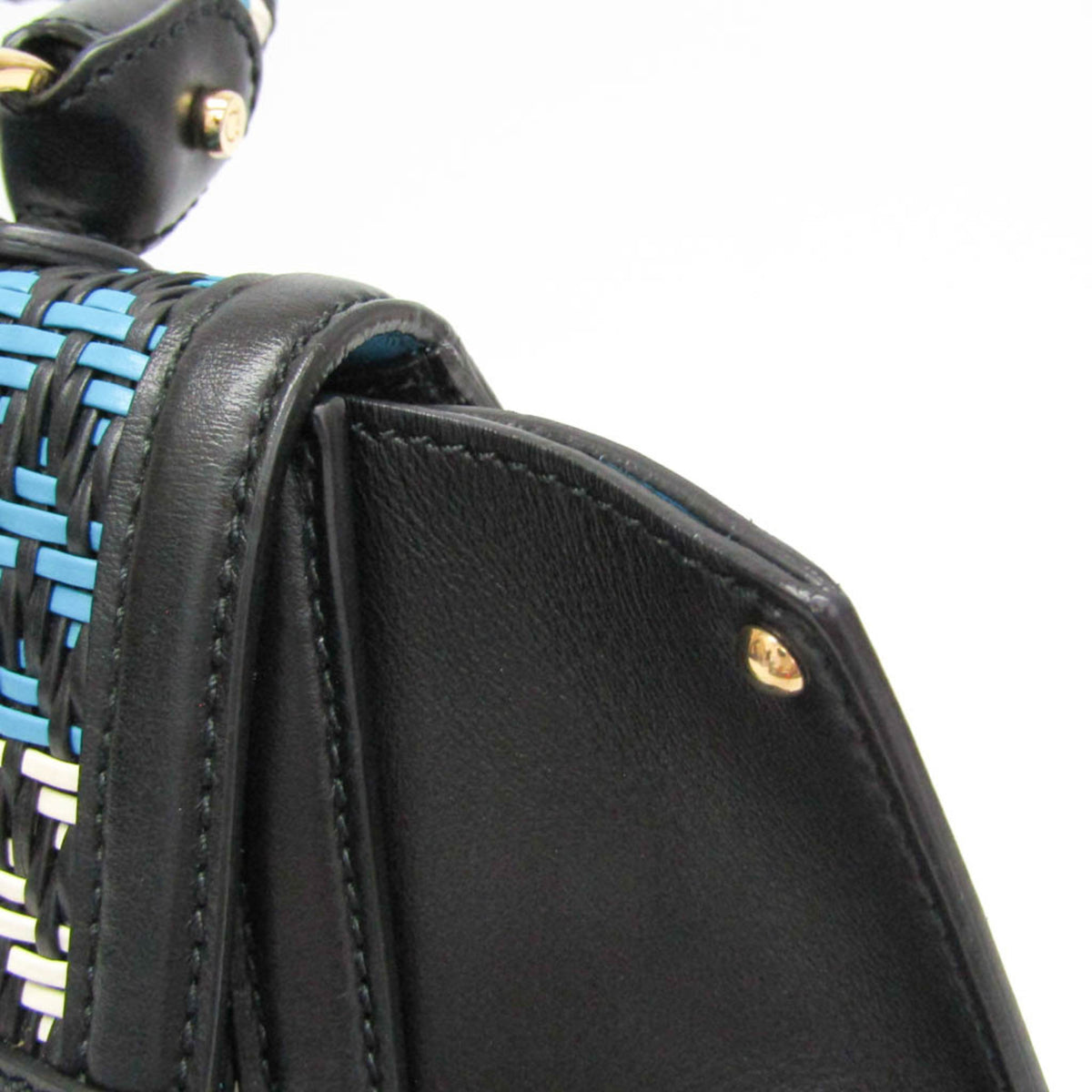 Salvatore Ferragamo Sofia Satchel Multicolor Woven Leather Multicolour Leather Handbag (Pre-Owned)