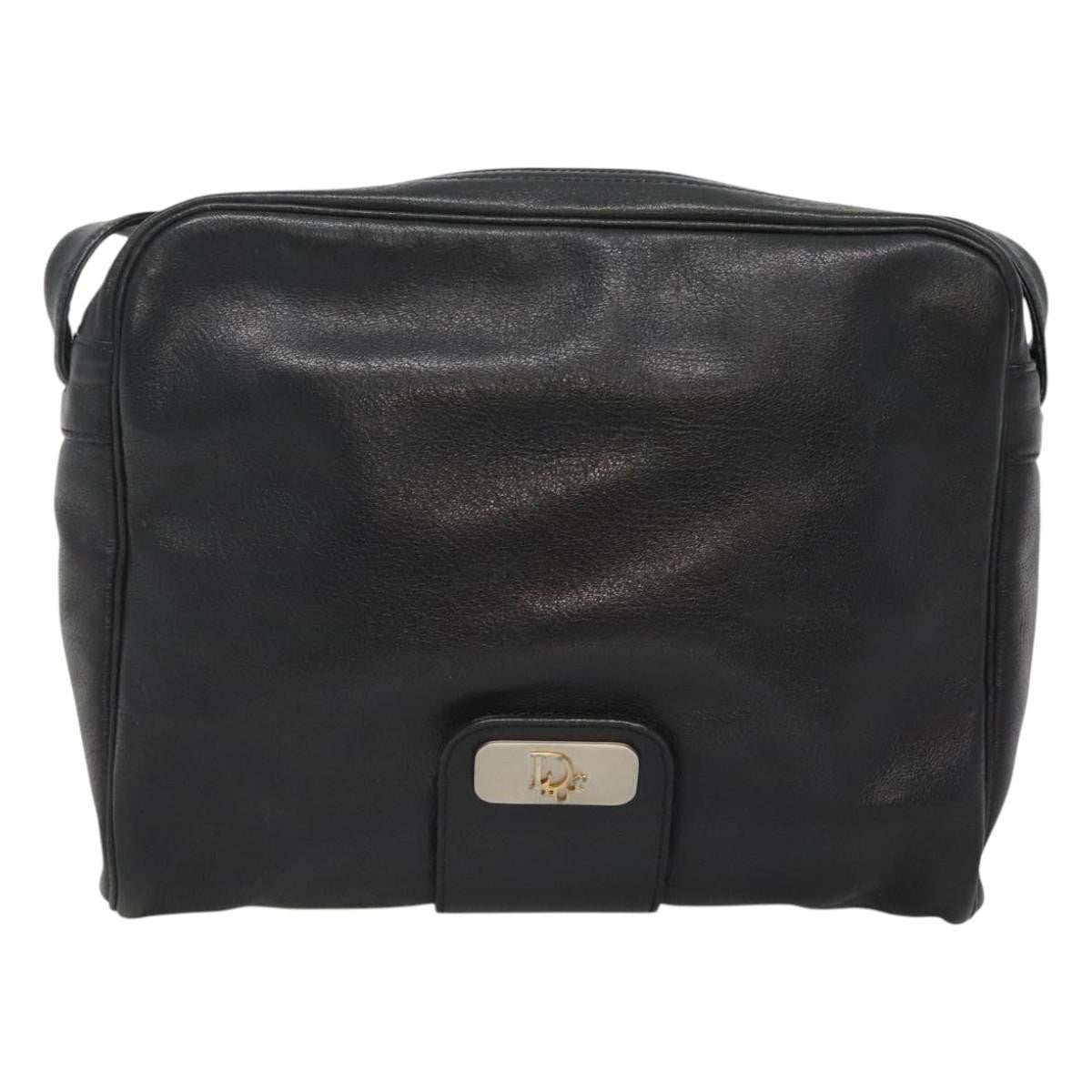 Christian Dior Vintage Leather Black Leather Shoulder Bag Bag (Pre-Owned)