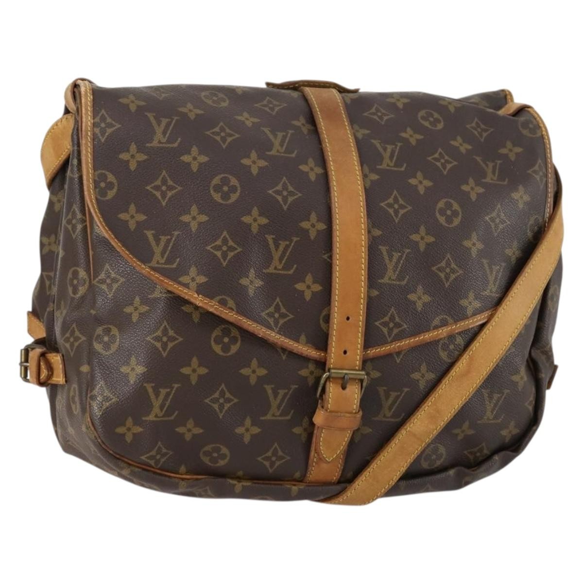 Louis Vuitton Saumur Monogram Canvas Brown Canvas Shoulder Bag Bag (Pre-Owned)