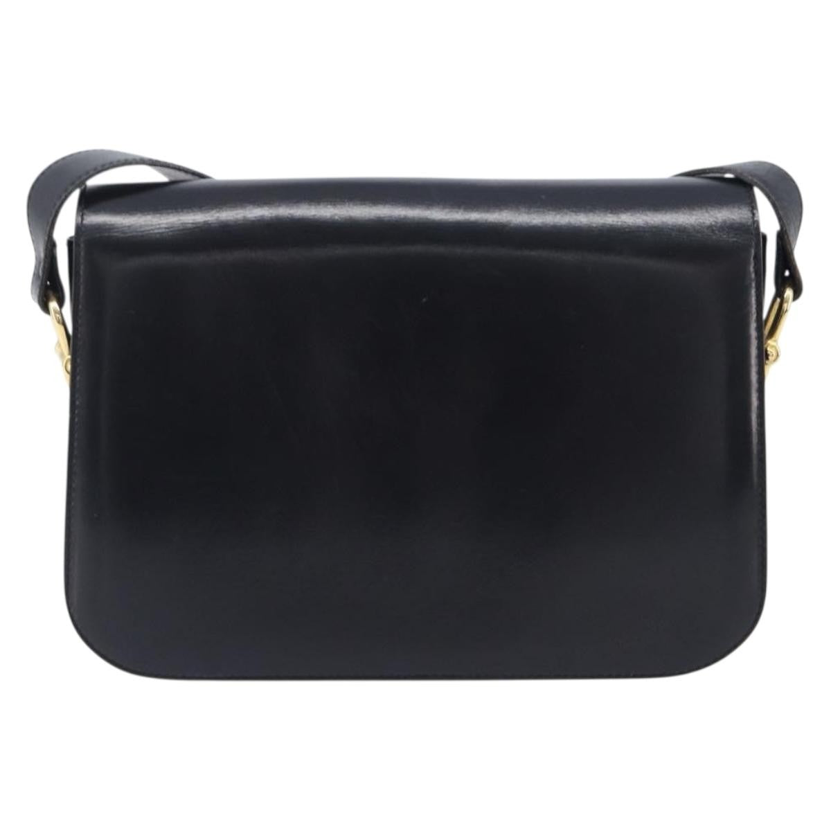 Celine Horse Carriage Leather Black Leather Shoulder Bag Bag (Pre-Owned)
