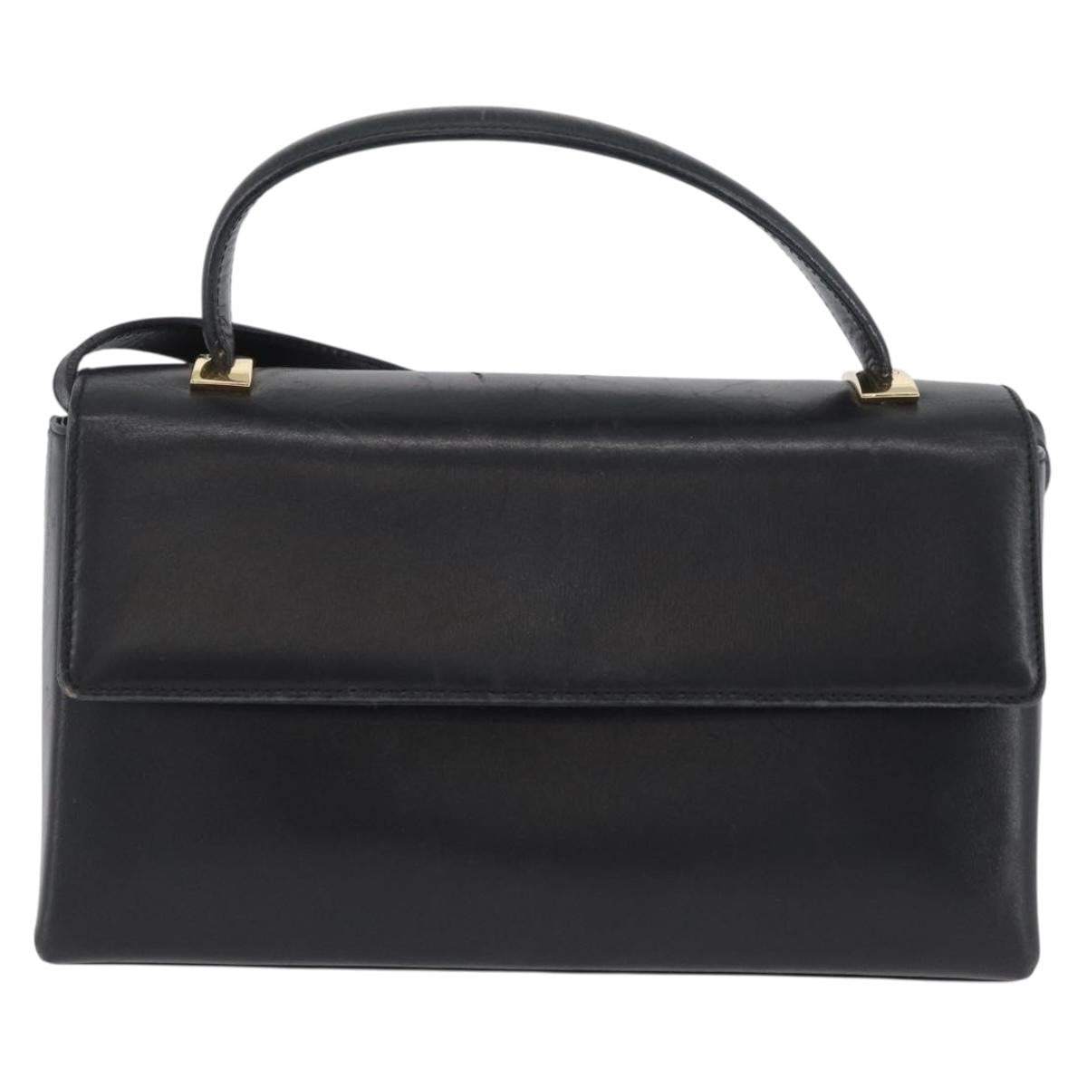 Salvatore Ferragamo Vintage Leather Black Leather Handbag (Pre-Owned)