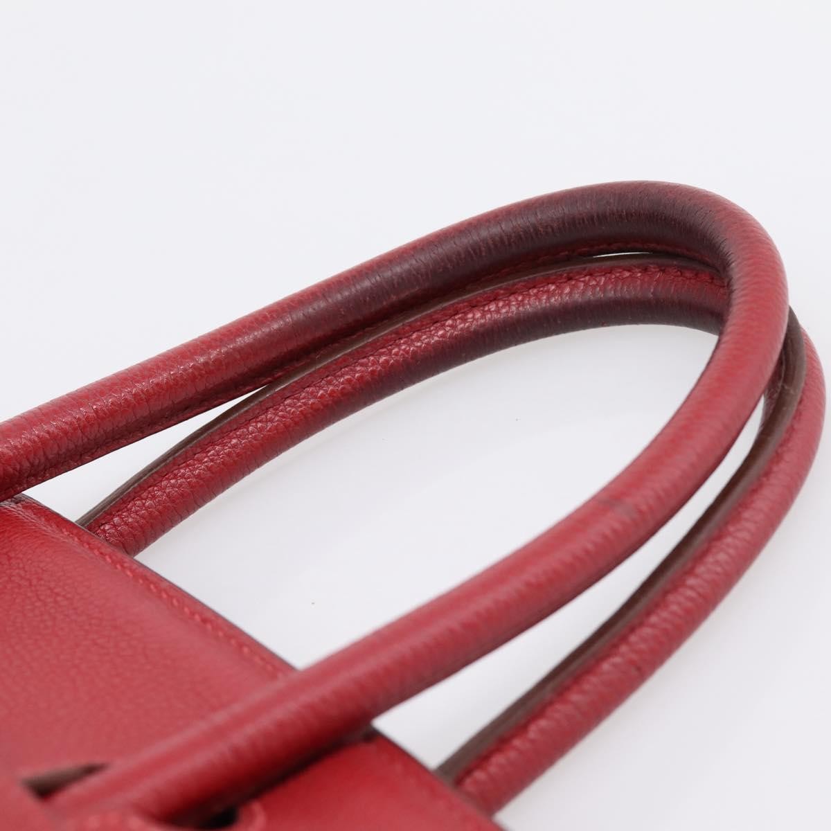 Hermes Birkin Red Togo With Palladium Hardware Red Leather Handbag (Pre-Owned)