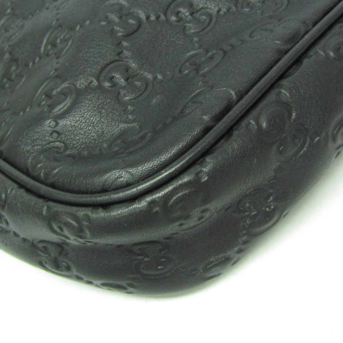 Gucci Convertible Briefcase Guccissima Leather Black Leather Briefcase Bag (Pre-Owned)