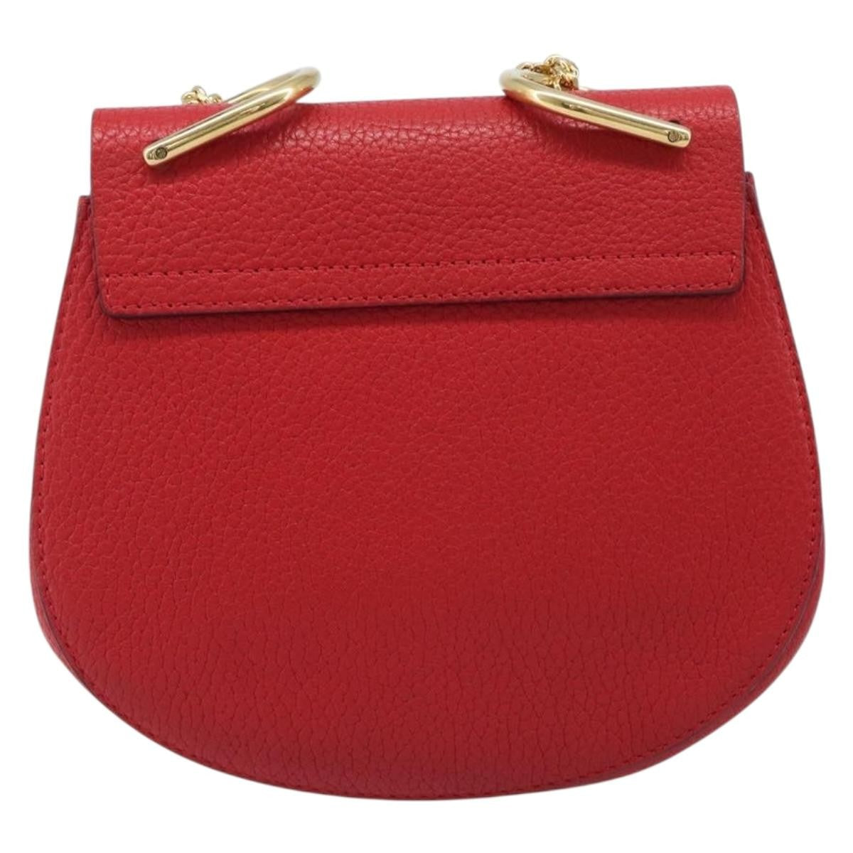 Chloe Drew Leather Red Leather Crossbody Bag Bag (Pre-Owned)