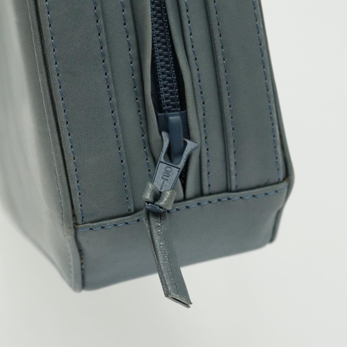 Versace Vintage Leather Blue Leather Shoulder Bag Bag (Pre-Owned)