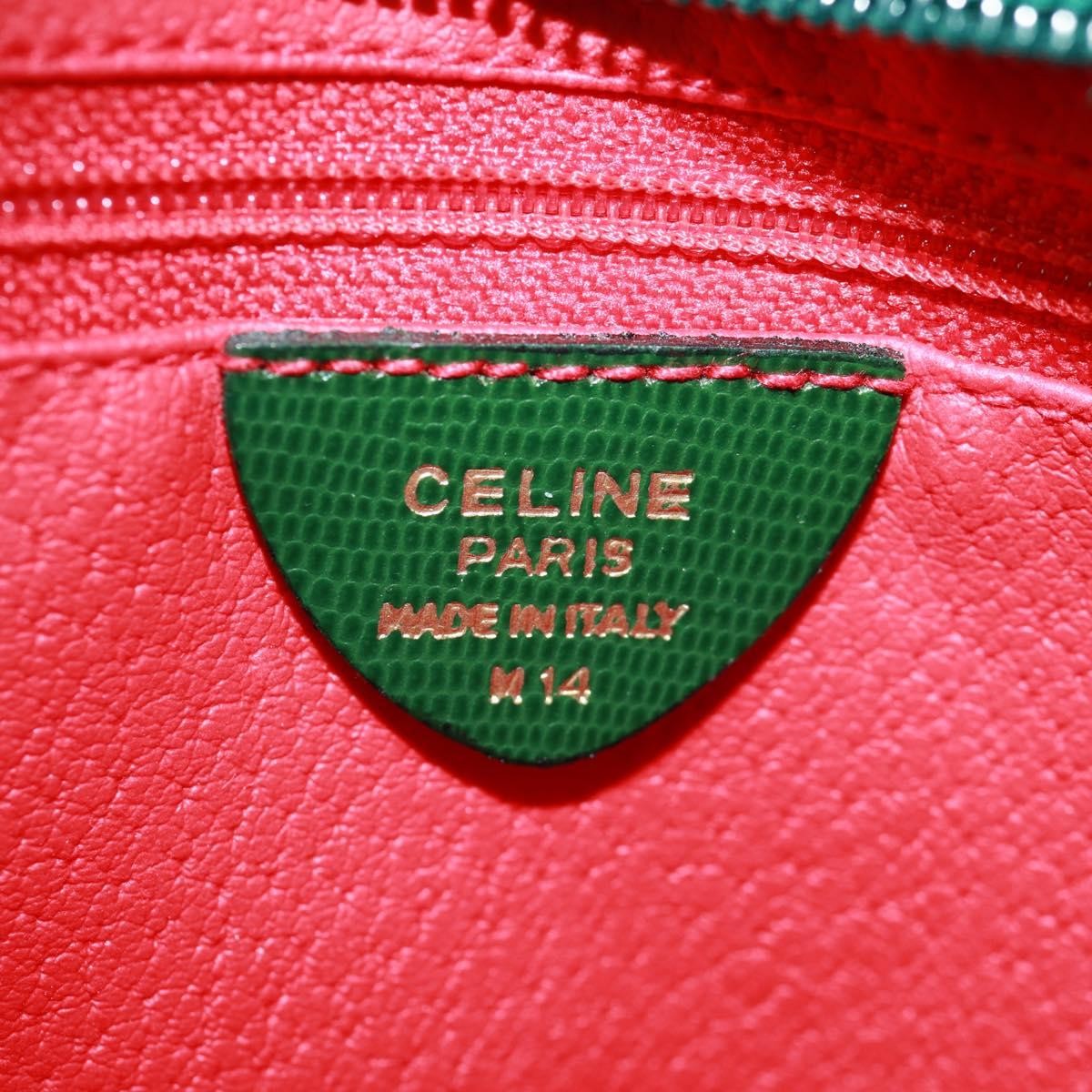 Celine Circle Logo Leather Green Leather Shoulder Bag Bag (Pre-Owned)