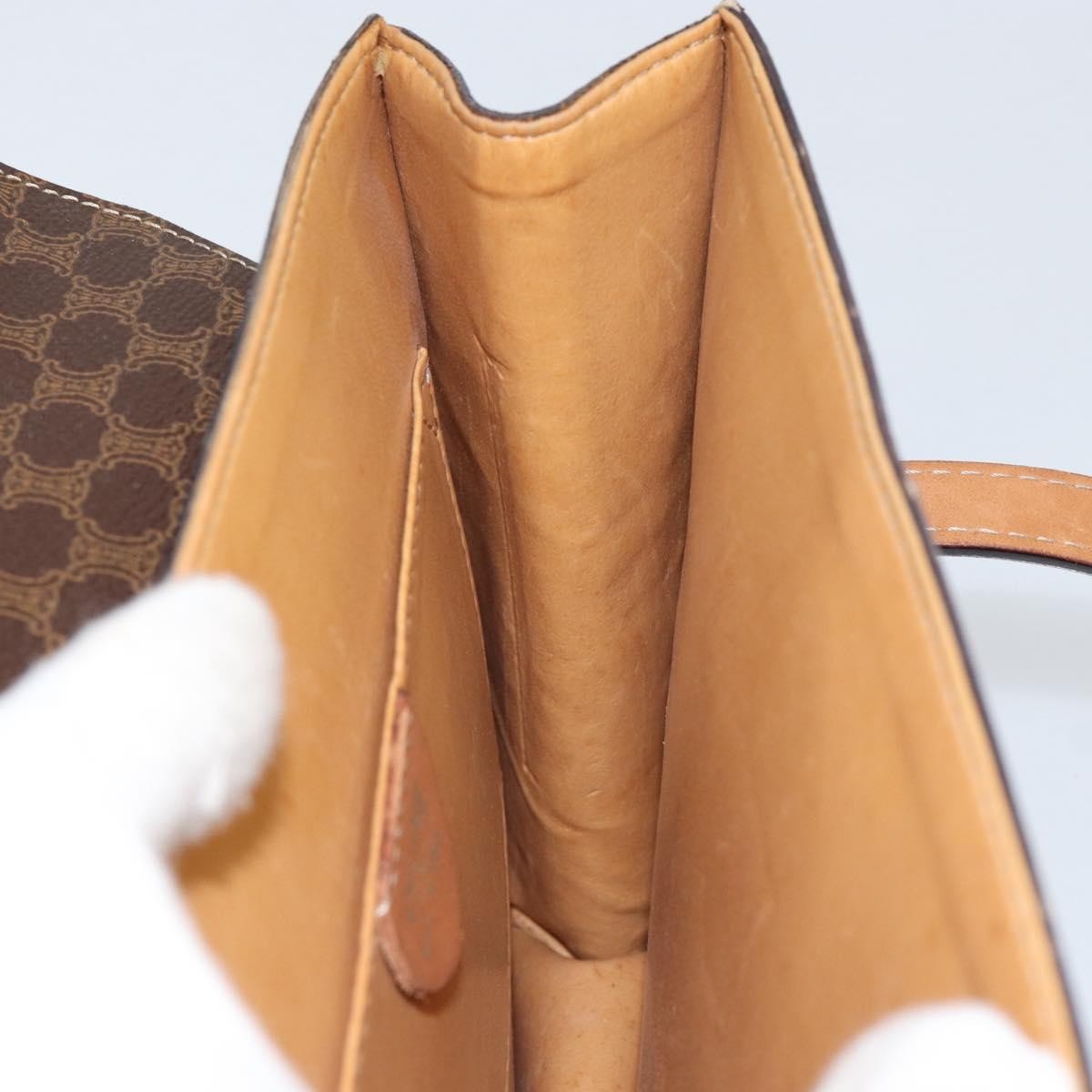 Celine Vintage Macadam Canvas And Leather Brown Canvas Handbag (Pre-Owned)