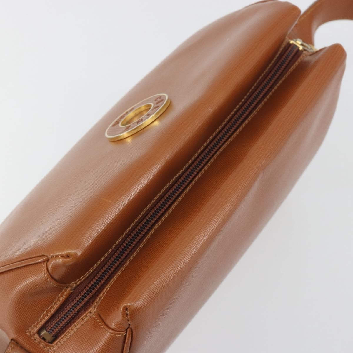 Celine Vintage Circle Logo Leather Brown Leather Shoulder Bag Bag (Pre-Owned)