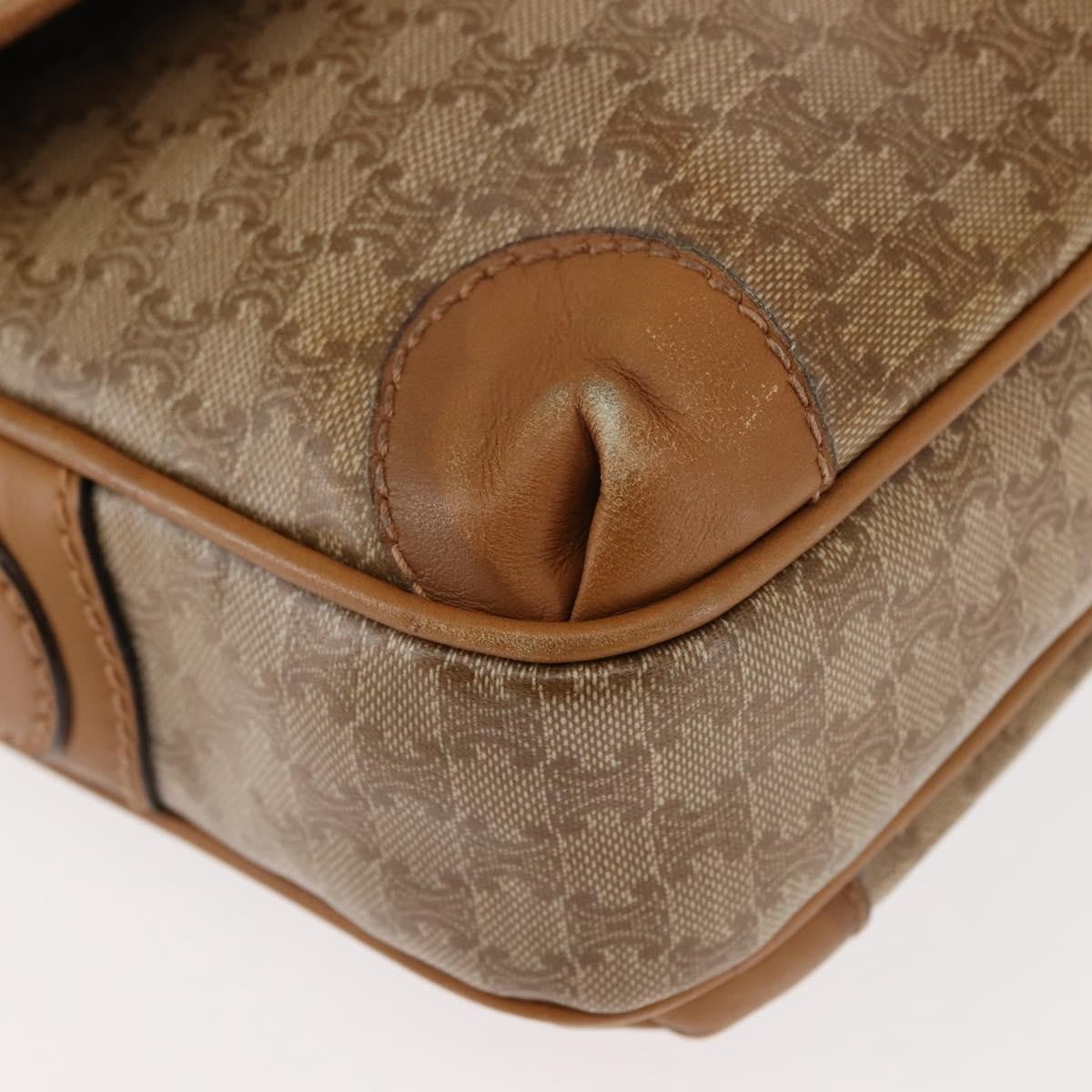 Celine Macadam Shoulder Pvc Leather Beige Pvc,Canvas Bag (Pre-Owned)