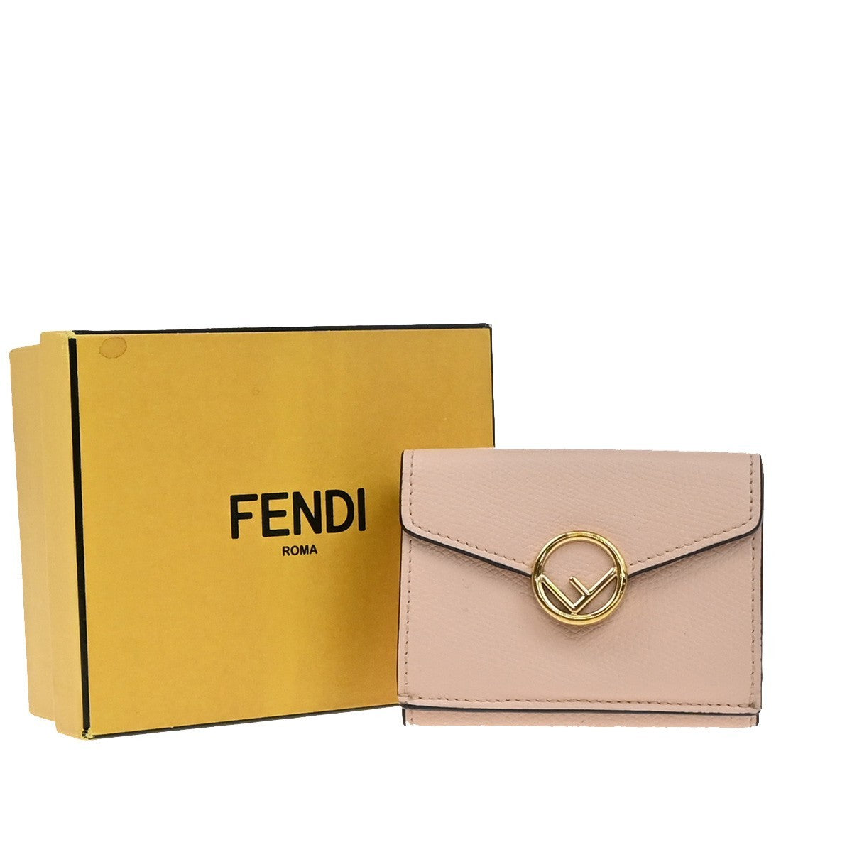 Fendi F Is Fendi Trifold Leather Pink Leather Wallets Accessory (Pre-Owned)