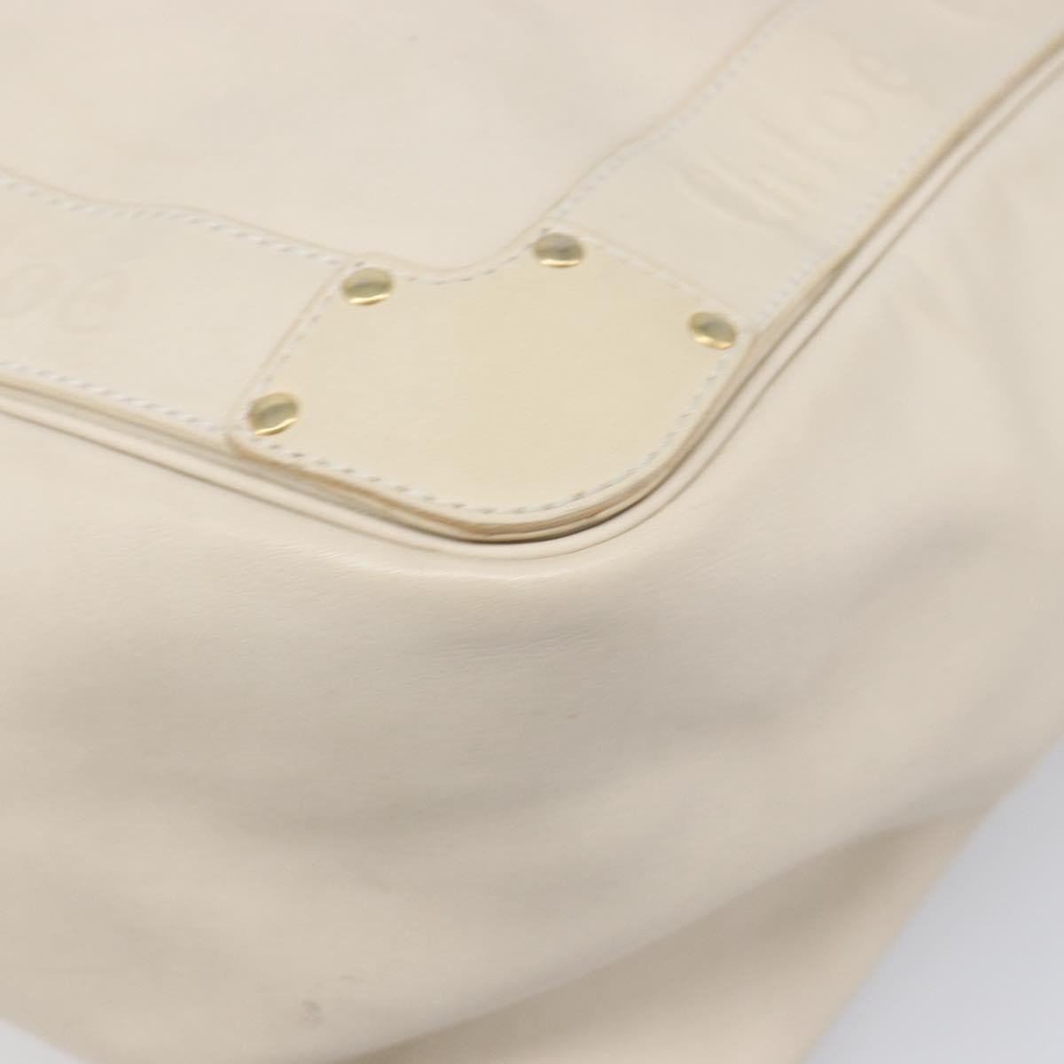Chloe Eden Leather White Leather Tote Bag Bag (Pre-Owned)