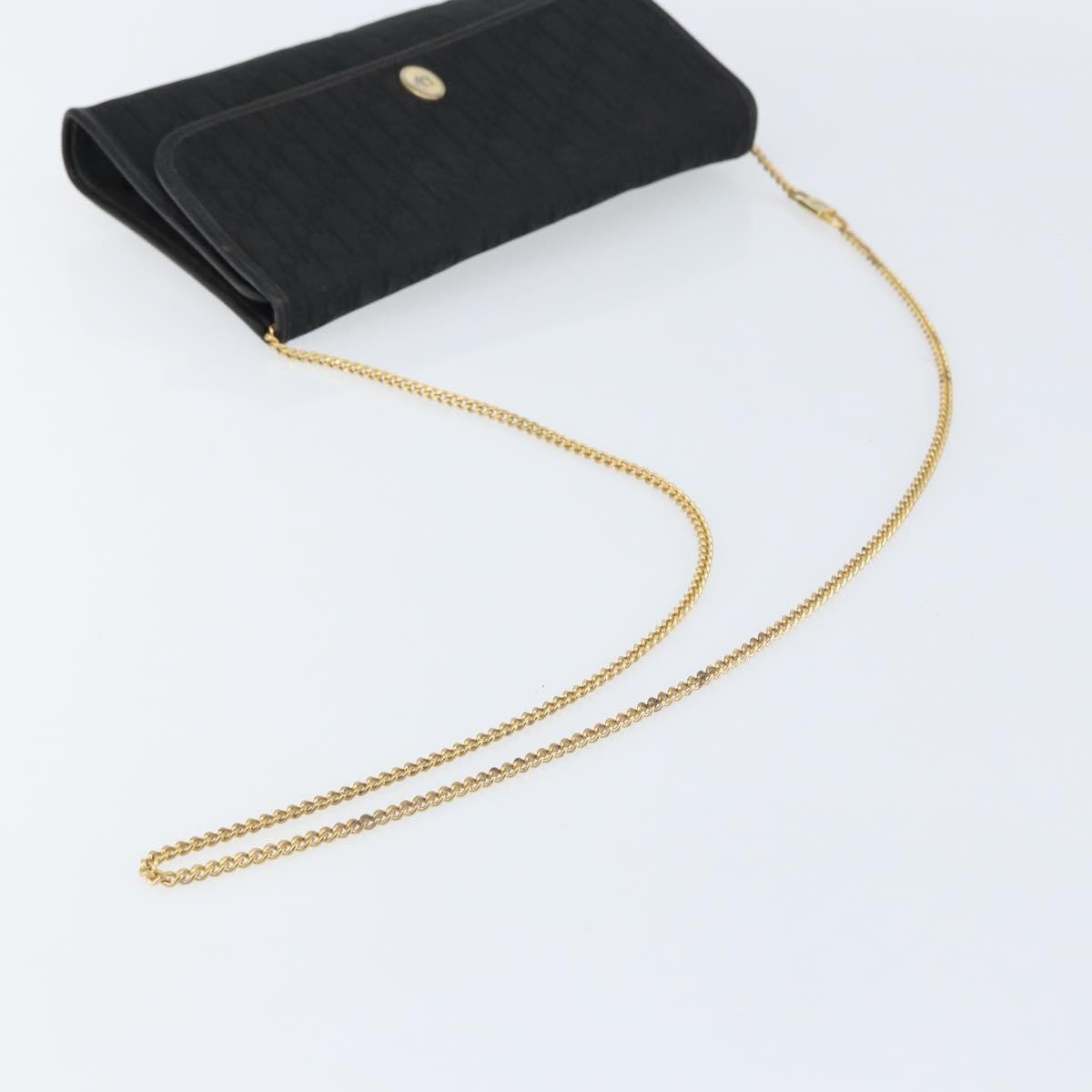 Christian Dior Vintage Chain Flap Diorissimo Canvas Black Canvas Shoulder Bag Bag (Pre-Owned)