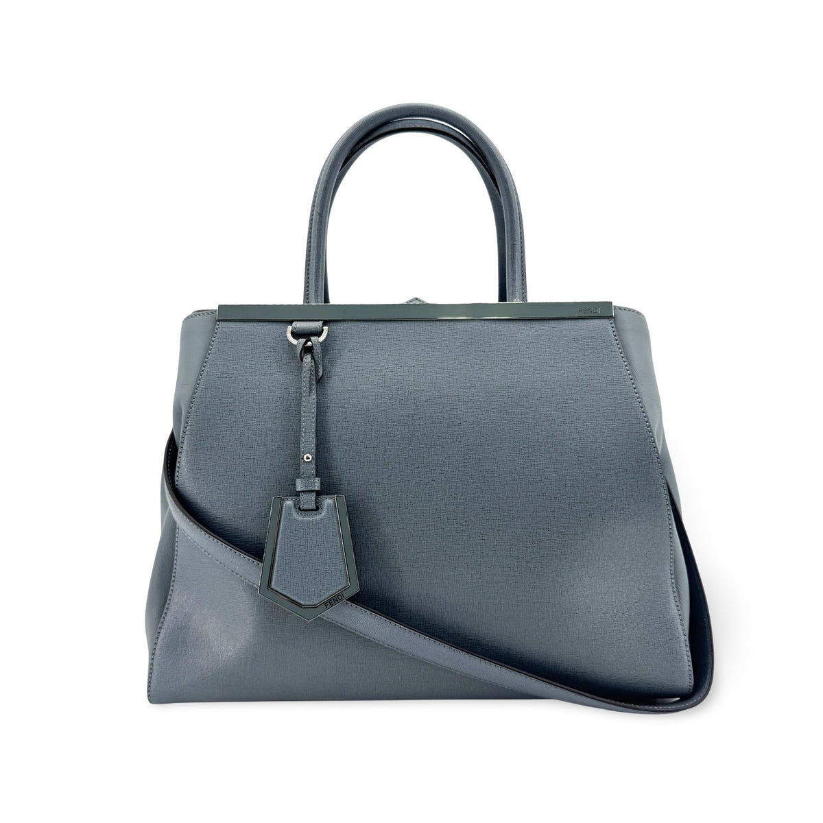 Fendi 2Jours Leather Blue Leather Handbag (Pre-Owned)