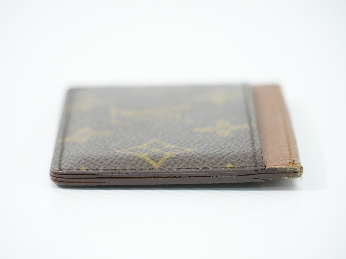 Louis Vuitton Card Holder Reverse Monogram Canvas Brown Canvas Card Holders Accessory (Pre-Owned)