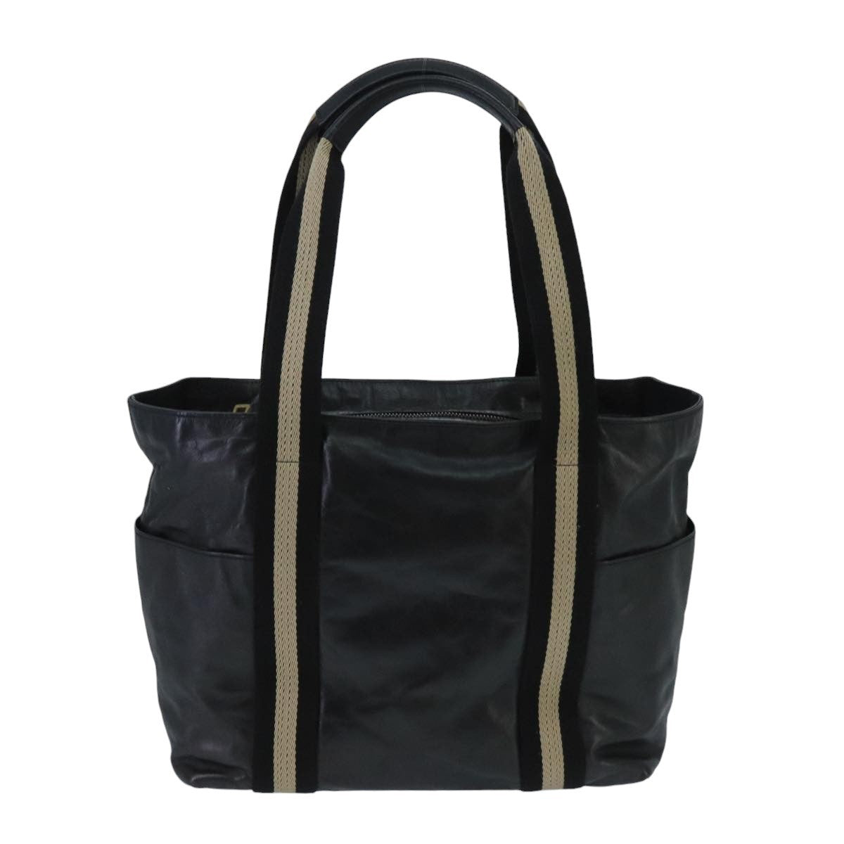 Bally Vintage Leather Black Leather Tote Bag Bag (Pre-Owned)