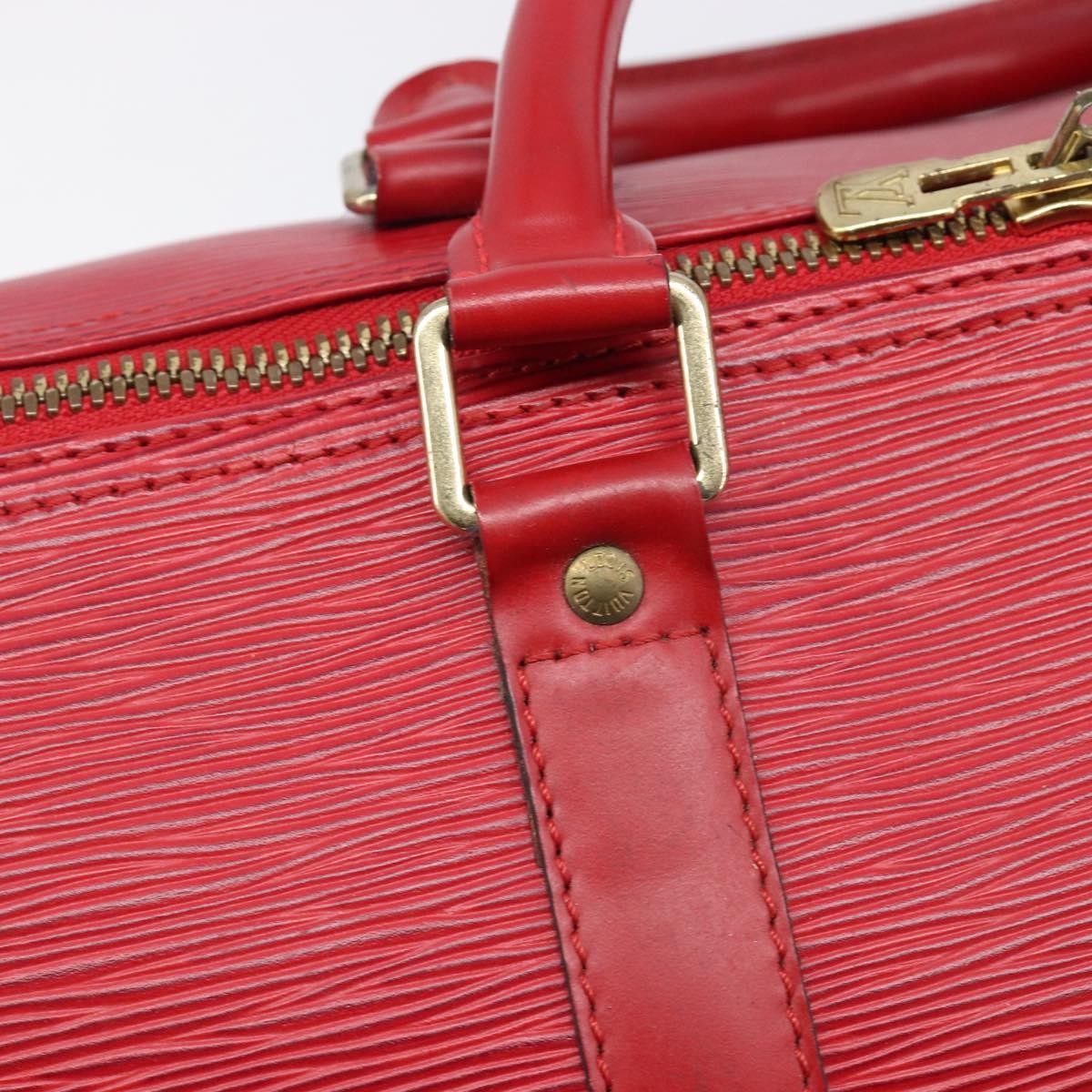 Louis Vuitton Keepall Epi Leather Red Leather Travel Bag Bag (Pre-Owned)