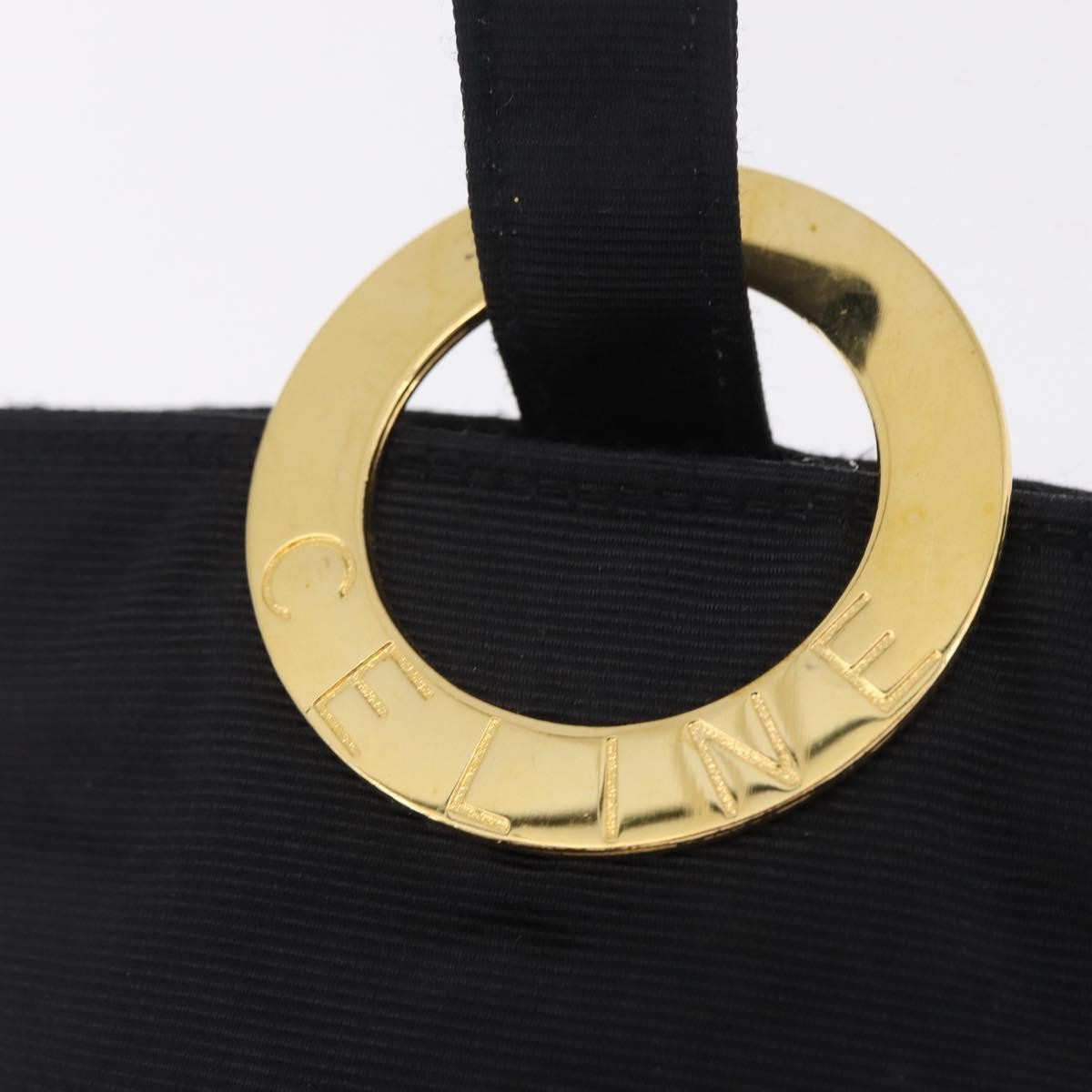 Celine Circle Logo Pouch Canvas Black Canvas Clutche & Pouche Bag (Pre-Owned)