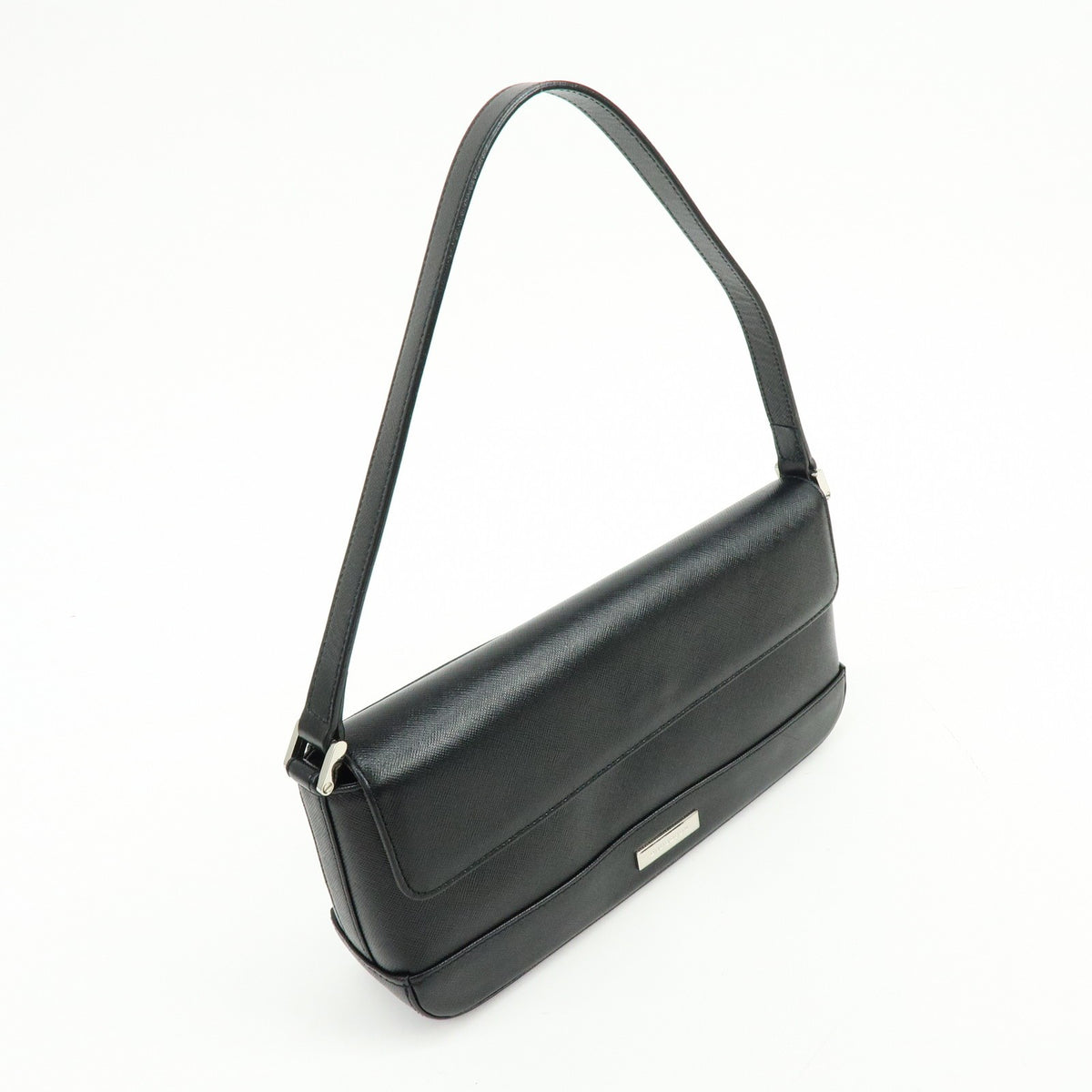 Burberry Shoulder Bag Leather Black Leather Shoulder Bag Bag (Pre-Owned)