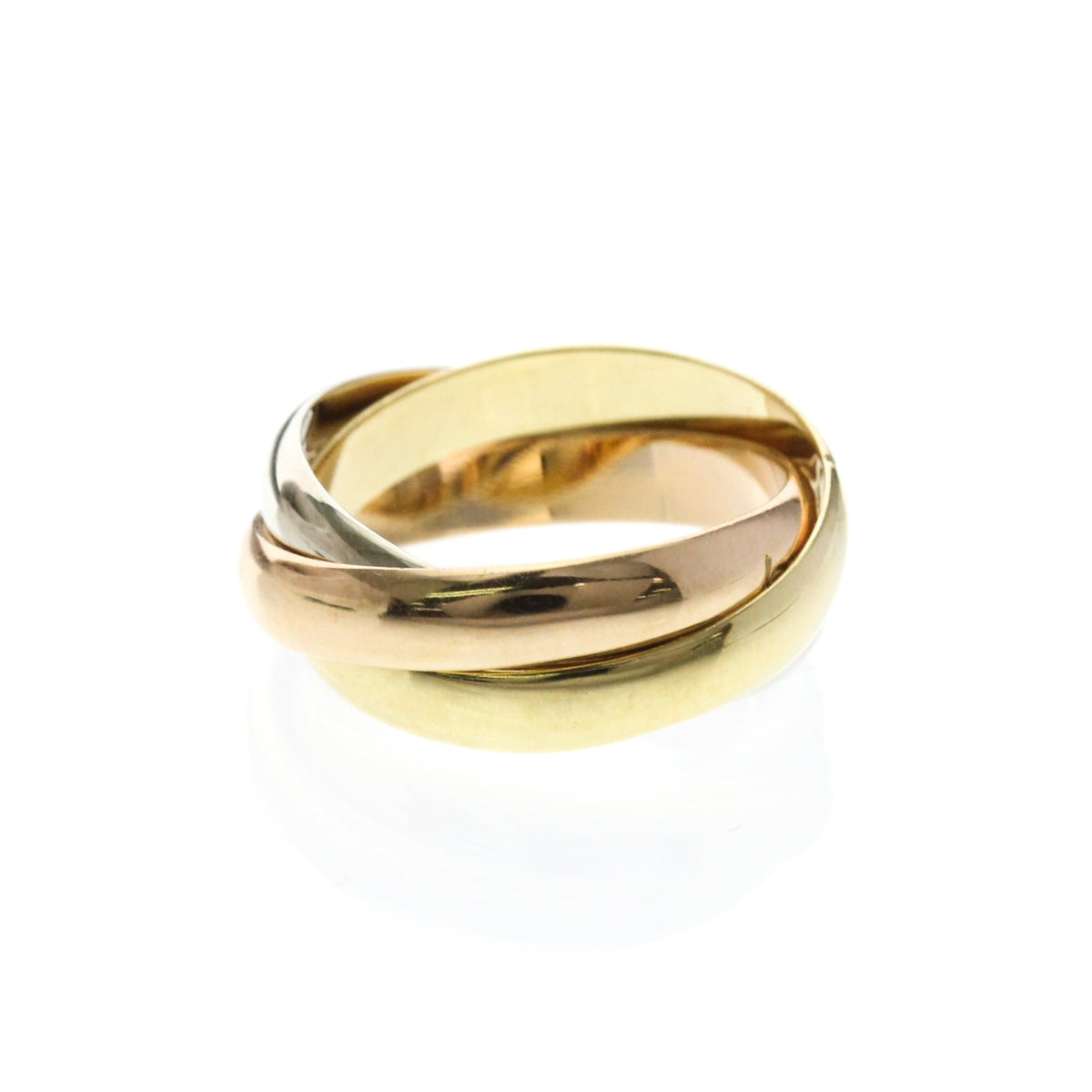 Cartier Trinity 18K Tricolor Gold Gold Gold Ring Jewelry (Pre-Owned)