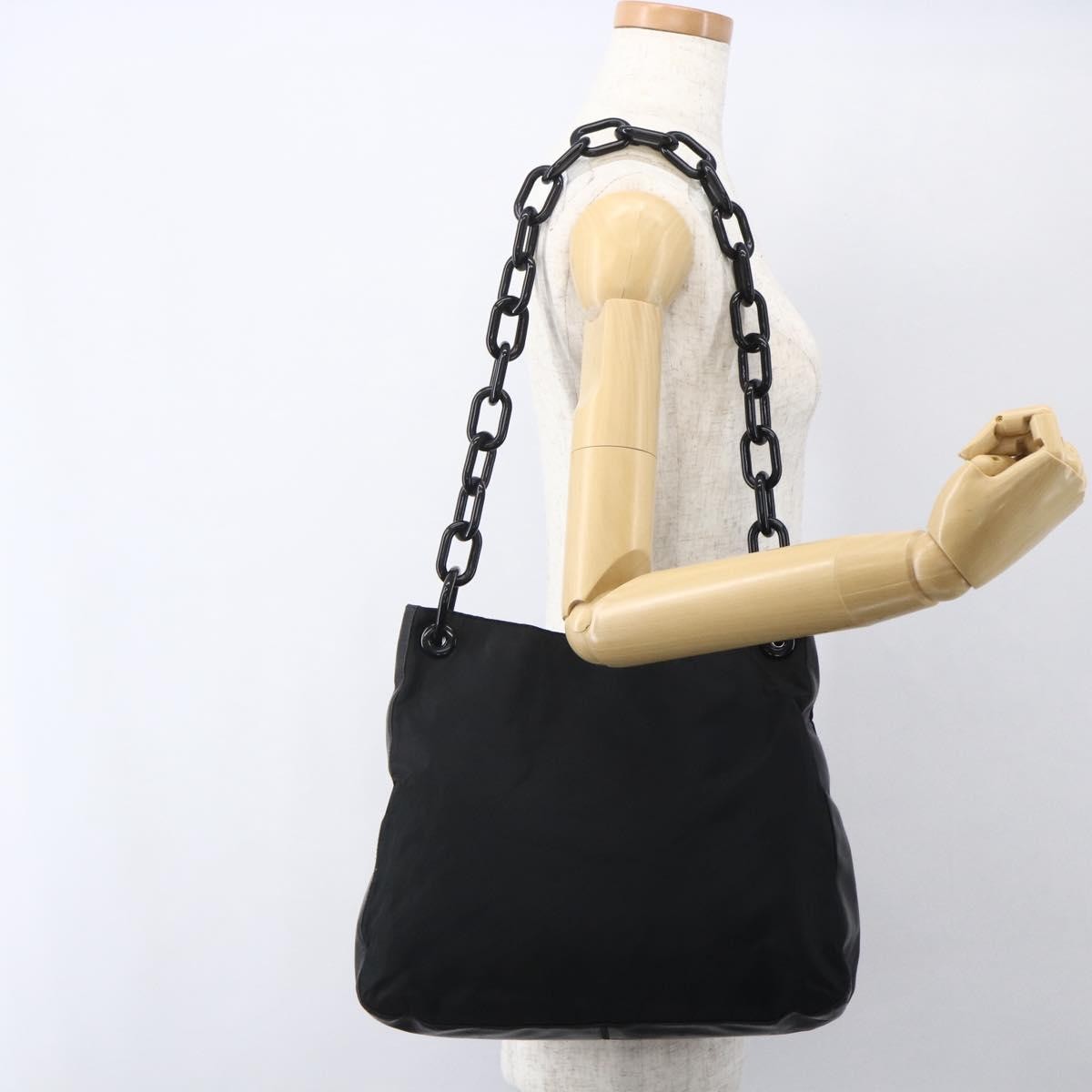 Prada Chain Tessuto Black Nylon Shoulder Bag Bag (Pre-Owned)