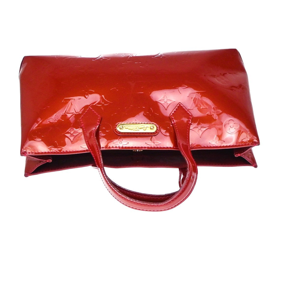 Louis Vuitton Wilshire Monogram Vernis Red Patent_Leather Handbag (Pre-Owned)