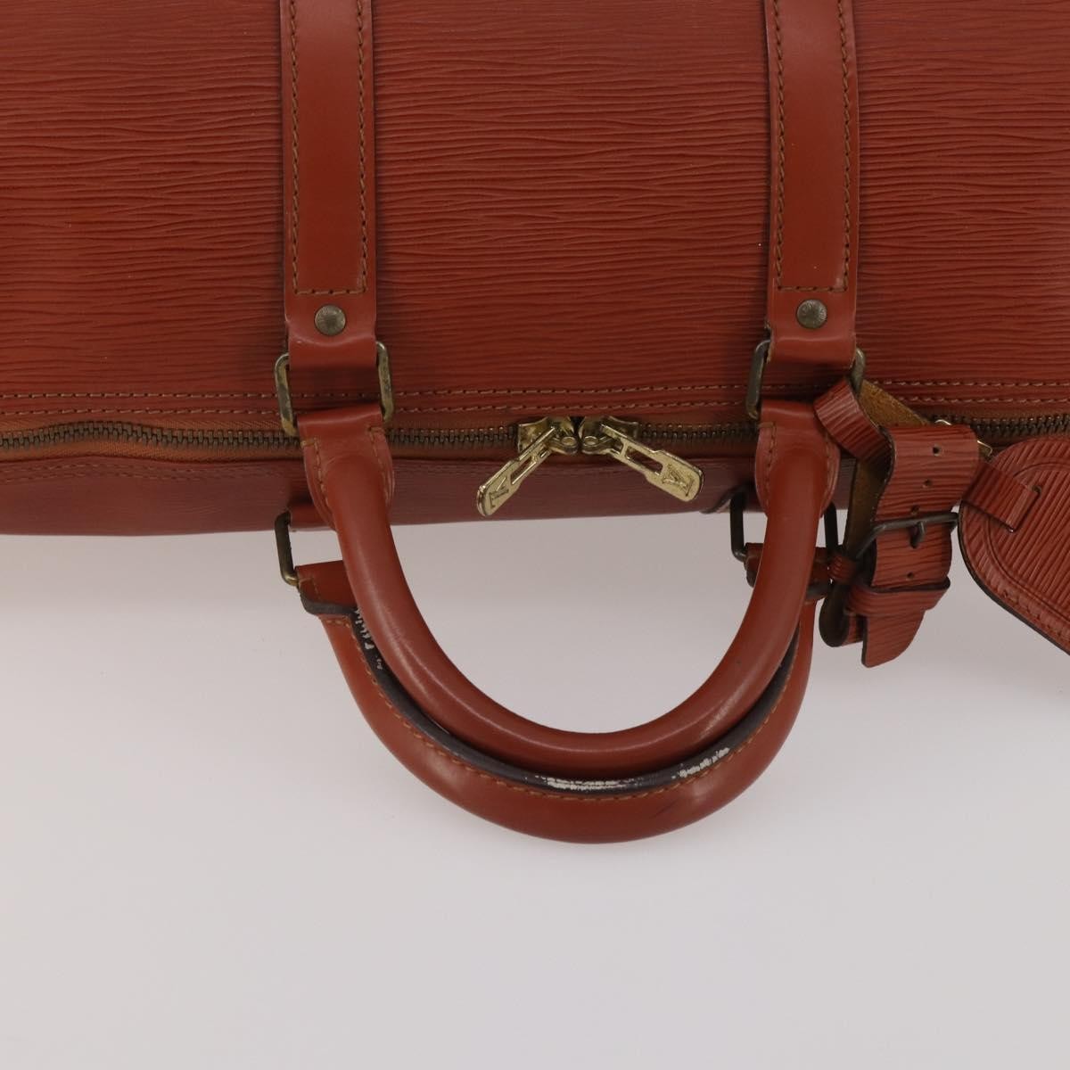 Louis Vuitton Keepall Bag Epi Leather Brown Leather Travel Bag Bag (Pre-Owned)