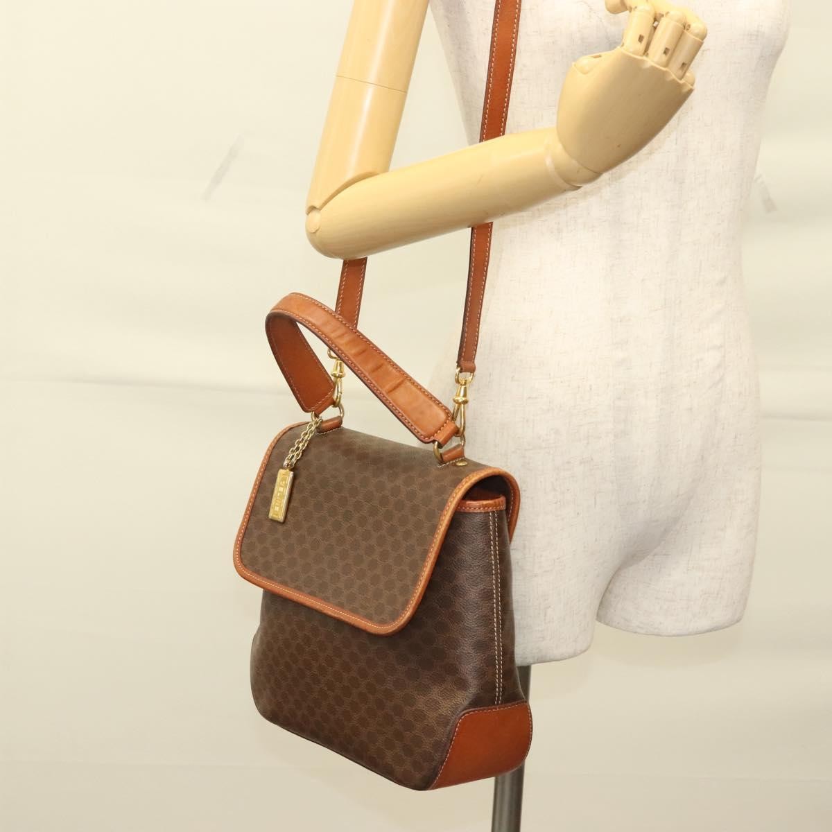 Celine Triomphe Vintage Macadam Canvas Brown Canvas Bag (Pre-Owned)