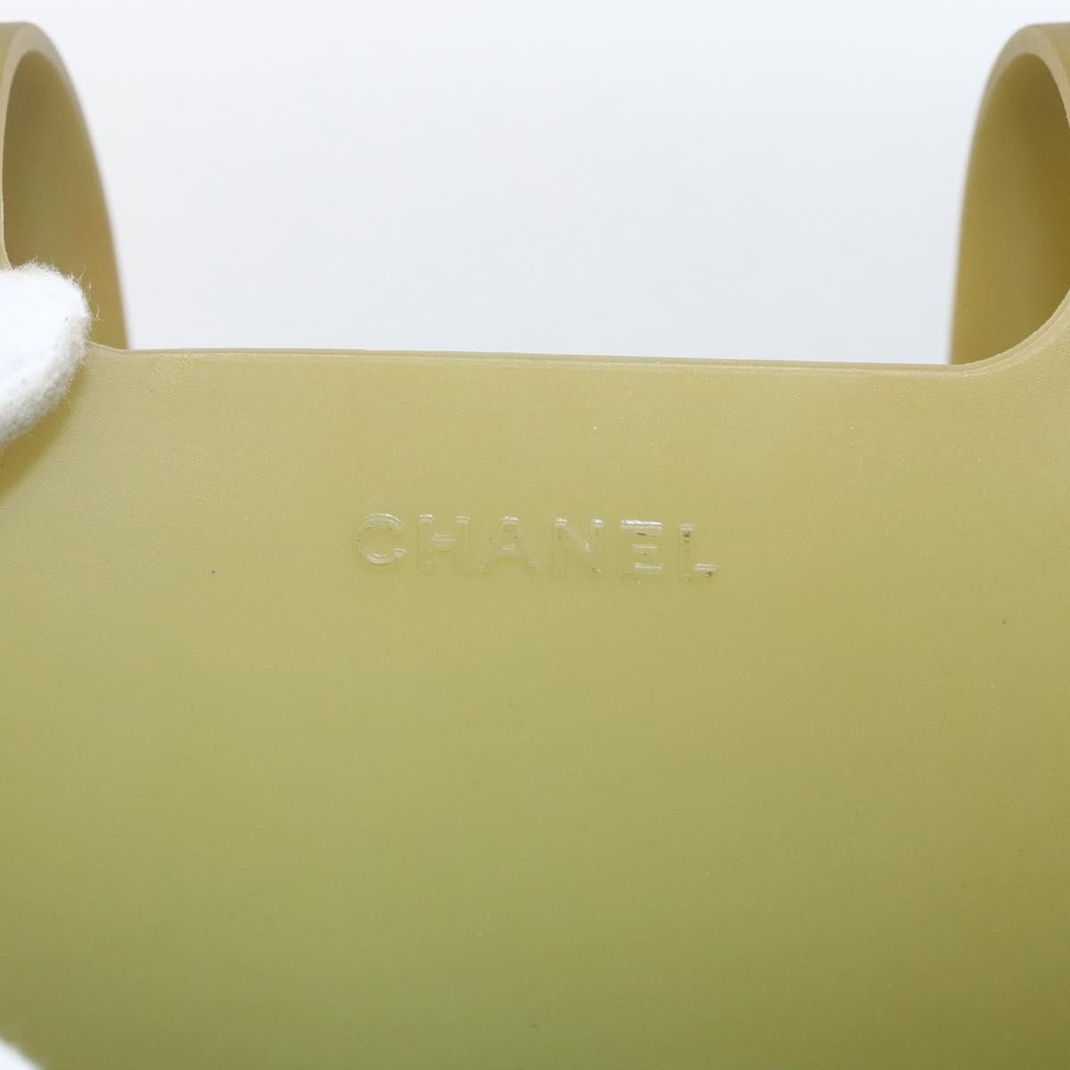 Chanel Vintage Logo Tote Plastic Khaki Plastic Tote Bag Bag (Pre-Owned)