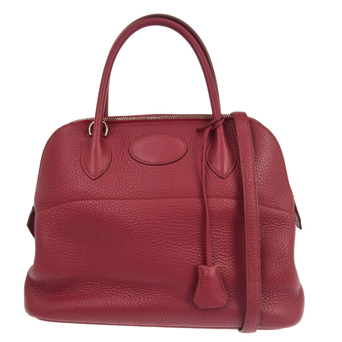 Hermes Bolide Clemence Red Leather Handbag (Pre-Owned)