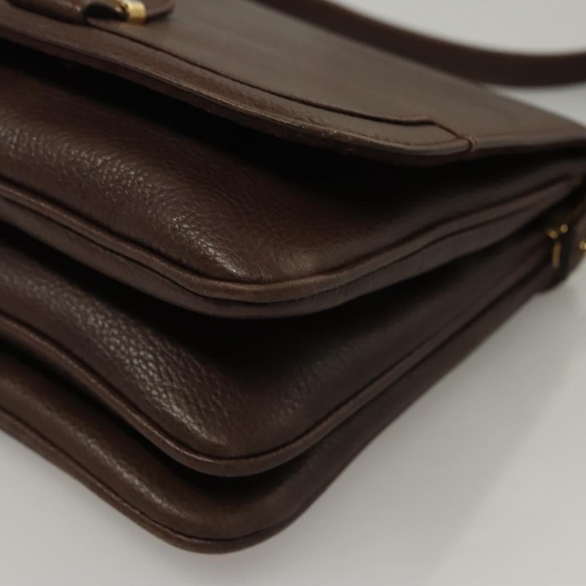 Bally Vintage Leather Brown Leather Shoulder Bag Bag (Pre-Owned)