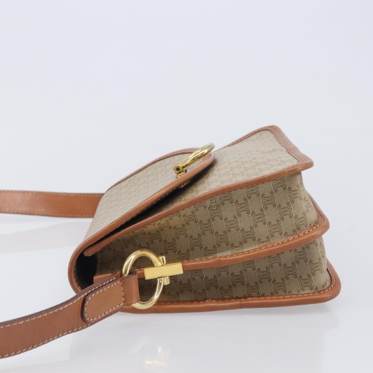 Celine Macadam Shoulder Canvas Beige Canvas Crossbody Bag Bag (Pre-Owned)