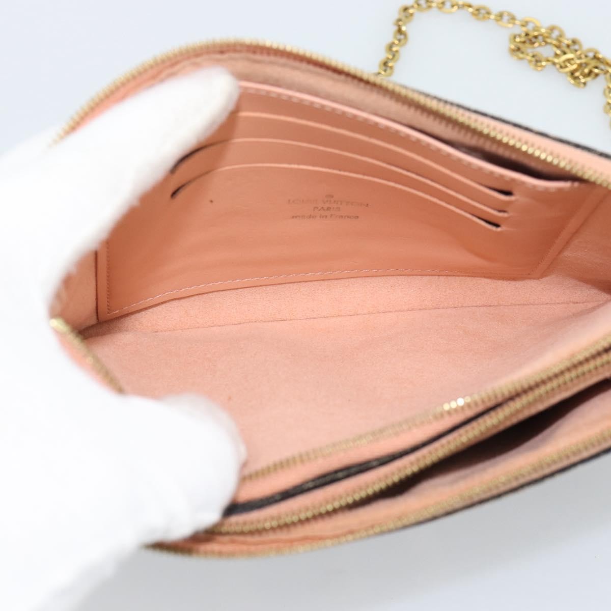 Louis Vuitton Double Zip Pochette Damier Ebene Brown Canvas Clutche & Pouche Bag (Pre-Owned)
