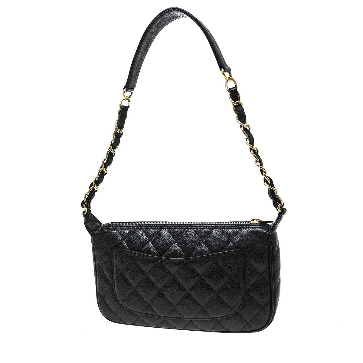 Chanel Timeless Cc Chain Quilted Caviar Black Leather Shoulder Bag Bag (Pre-Owned)
