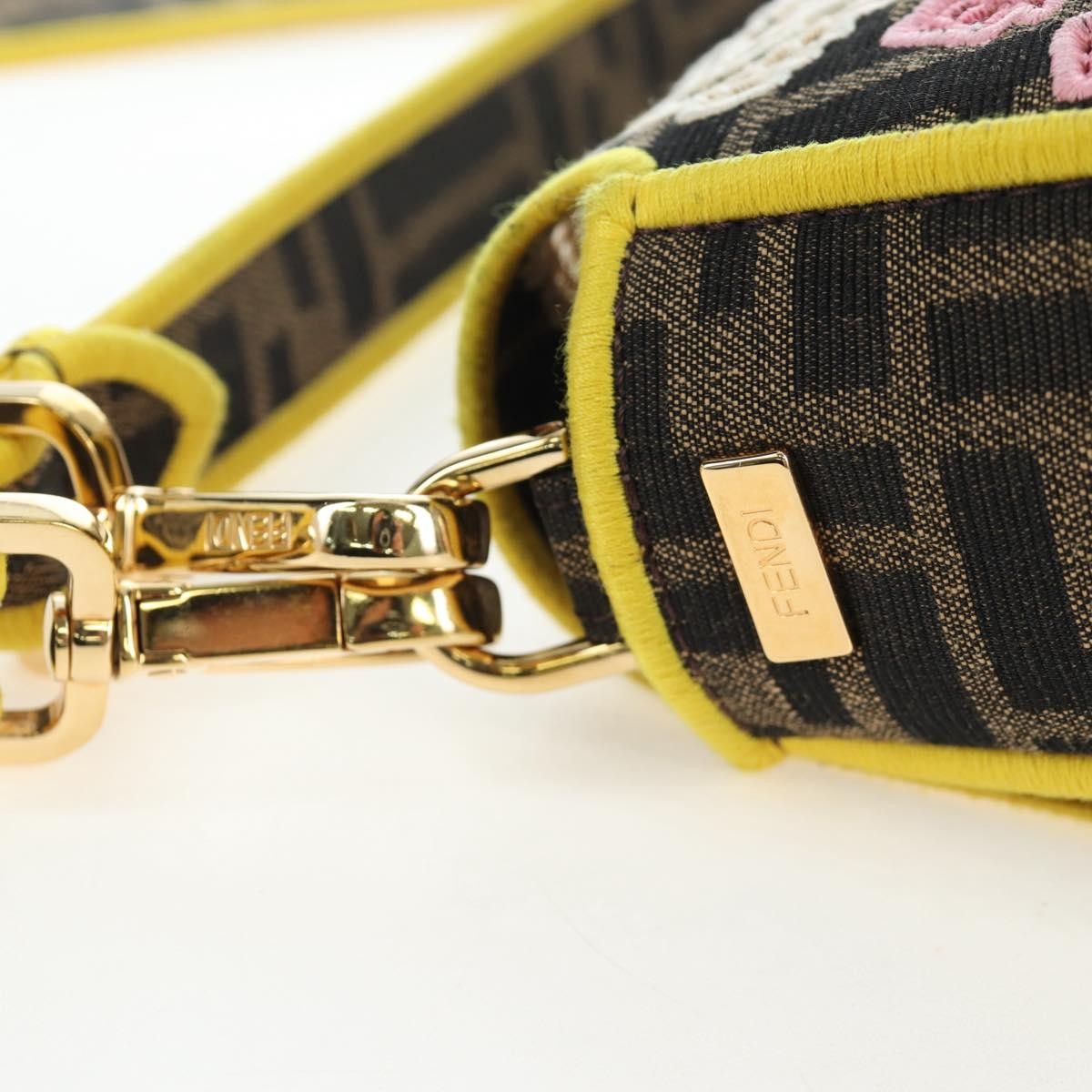 Fendi Mamma Baguette Zucca Jacquard Velvet Multicolour Canvas Shoulder Bag Bag (Pre-Owned)