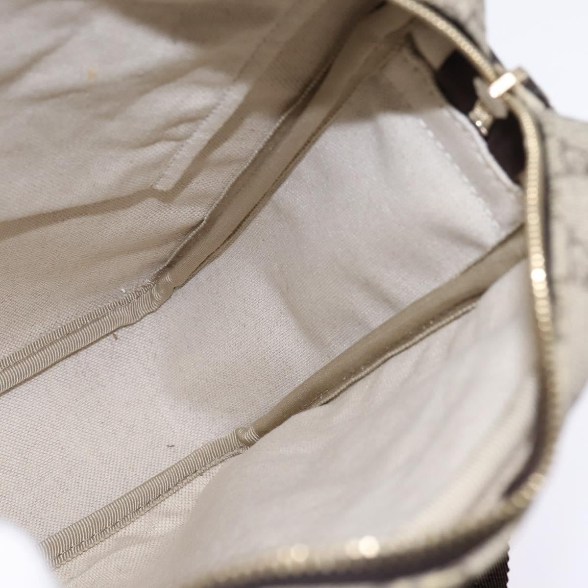 Gucci Front Zip Messenger Gg Coated Canvas Beige Canvas Crossbody Bag Bag (Pre-Owned)