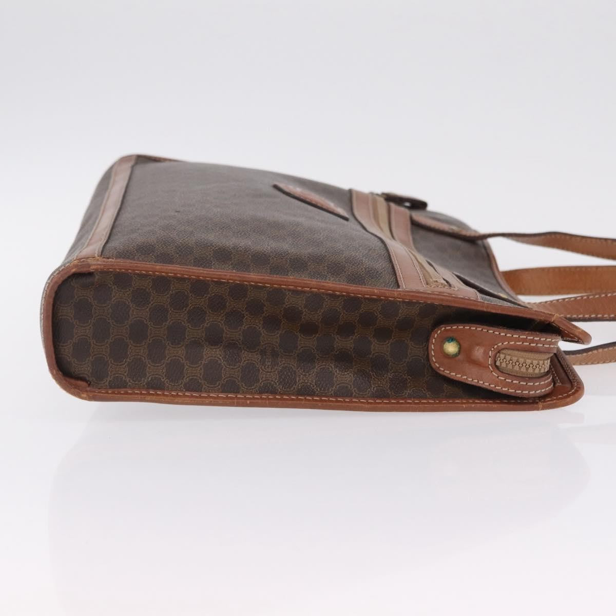 Celine Macadam Macadam With Leather Brown Canvas Tote Bag Bag (Pre-Owned)