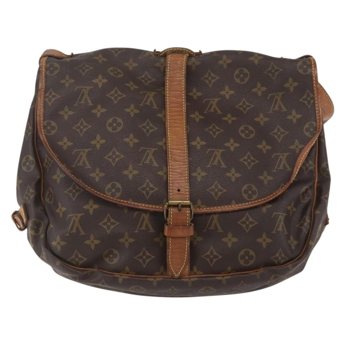Louis Vuitton Saumur Monogram Canvas Brown Canvas Shoulder Bag Bag (Pre-Owned)