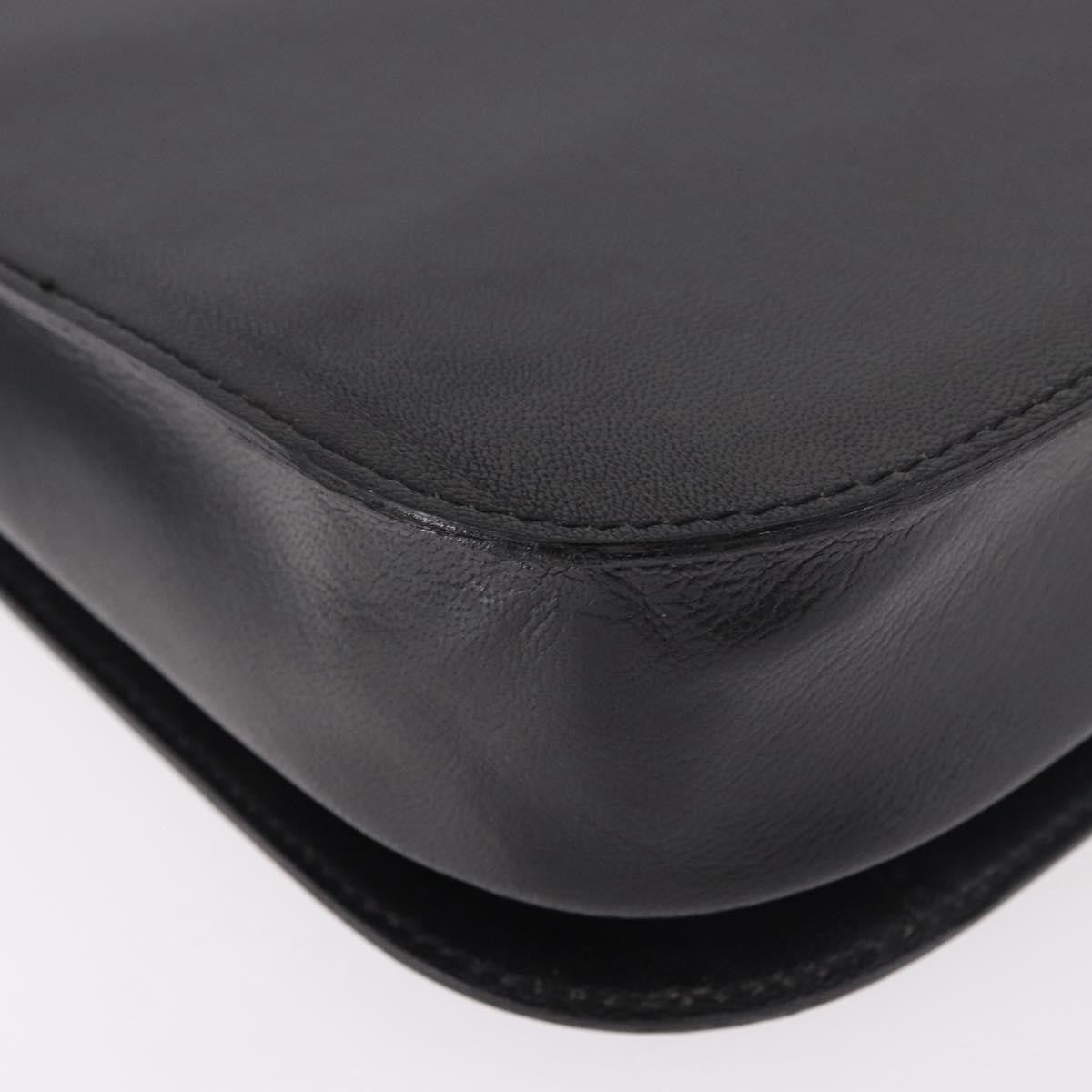 Saint Laurent Vintage Leather Black Leather Handbag (Pre-Owned)