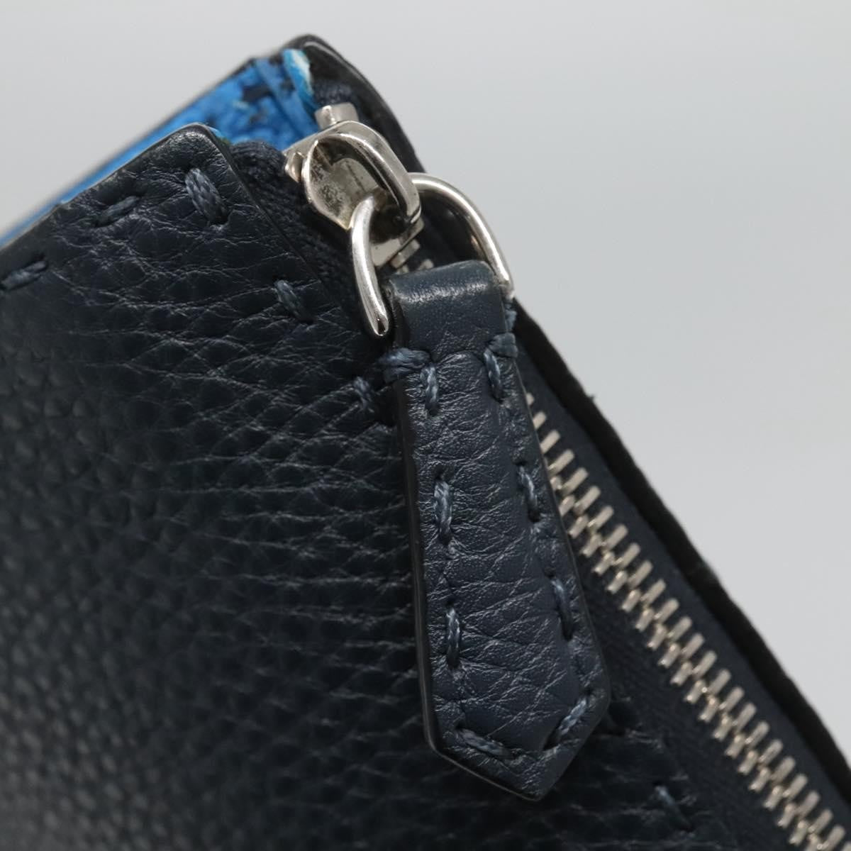 Fendi Selleria Zip Leather Black Leather Clutche & Pouche Bag (Pre-Owned)