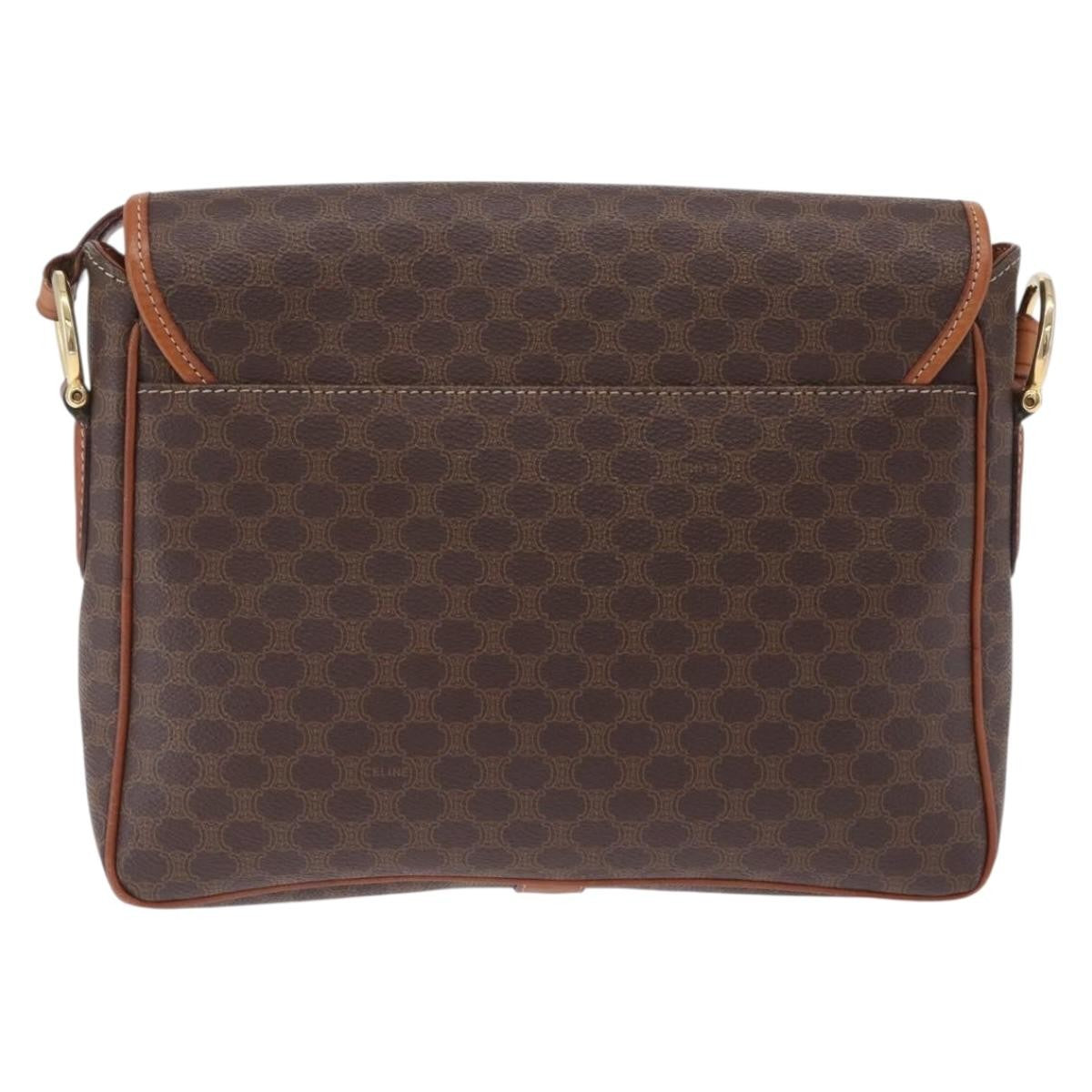 Celine Macadam Shoulder Canvas Brown Canvas Crossbody Bag Bag (Pre-Owned)