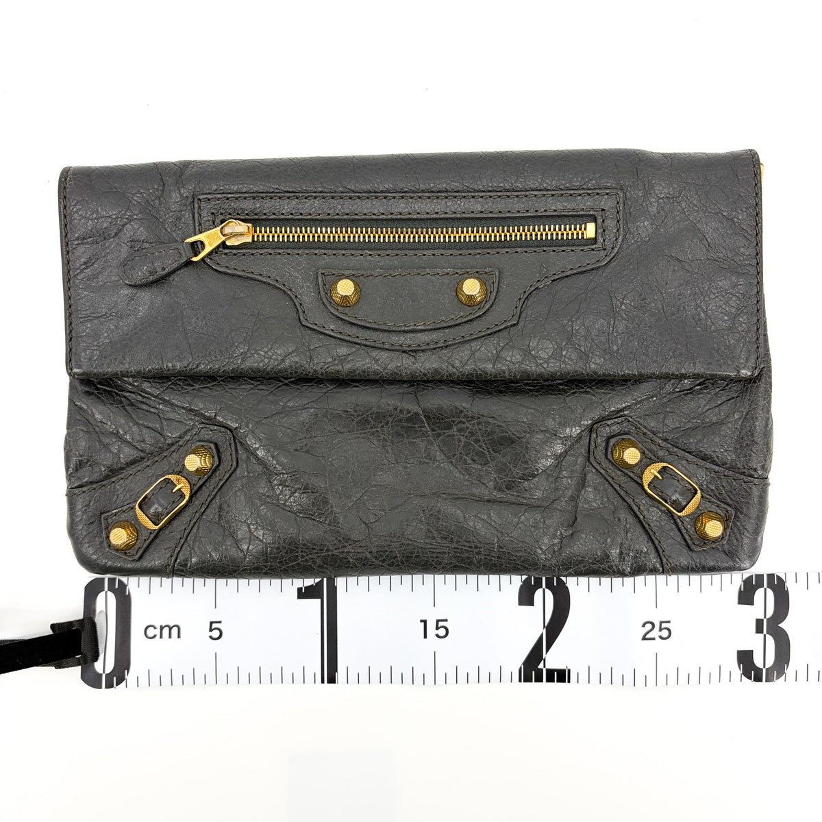 Balenciaga Giant Studs Envelope Clutch Leather Black Leather Clutche & Pouche Bag (Pre-Owned)
