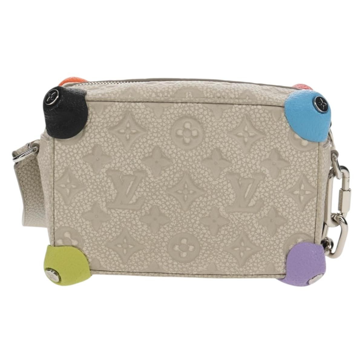 Louis Vuitton Soft Trunk Monogram Taurillon Leather Gray Canvas Shoulder Bag Bag (Pre-Owned)