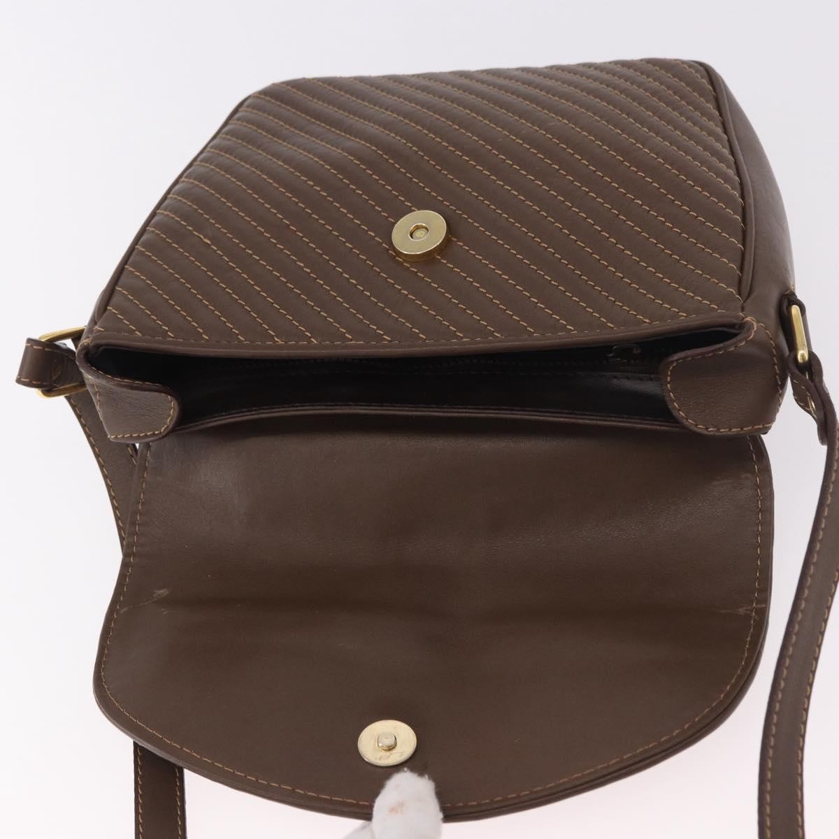 Celine Macadam Leather Brown Leather Shoulder Bag Bag (Pre-Owned)