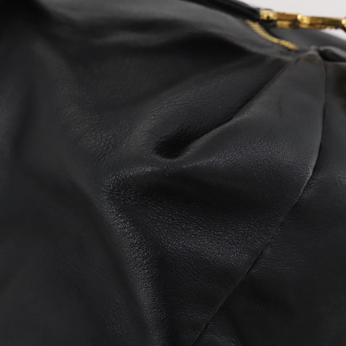 Versace Vintage Leather Black Leather Shoulder Bag Bag (Pre-Owned)